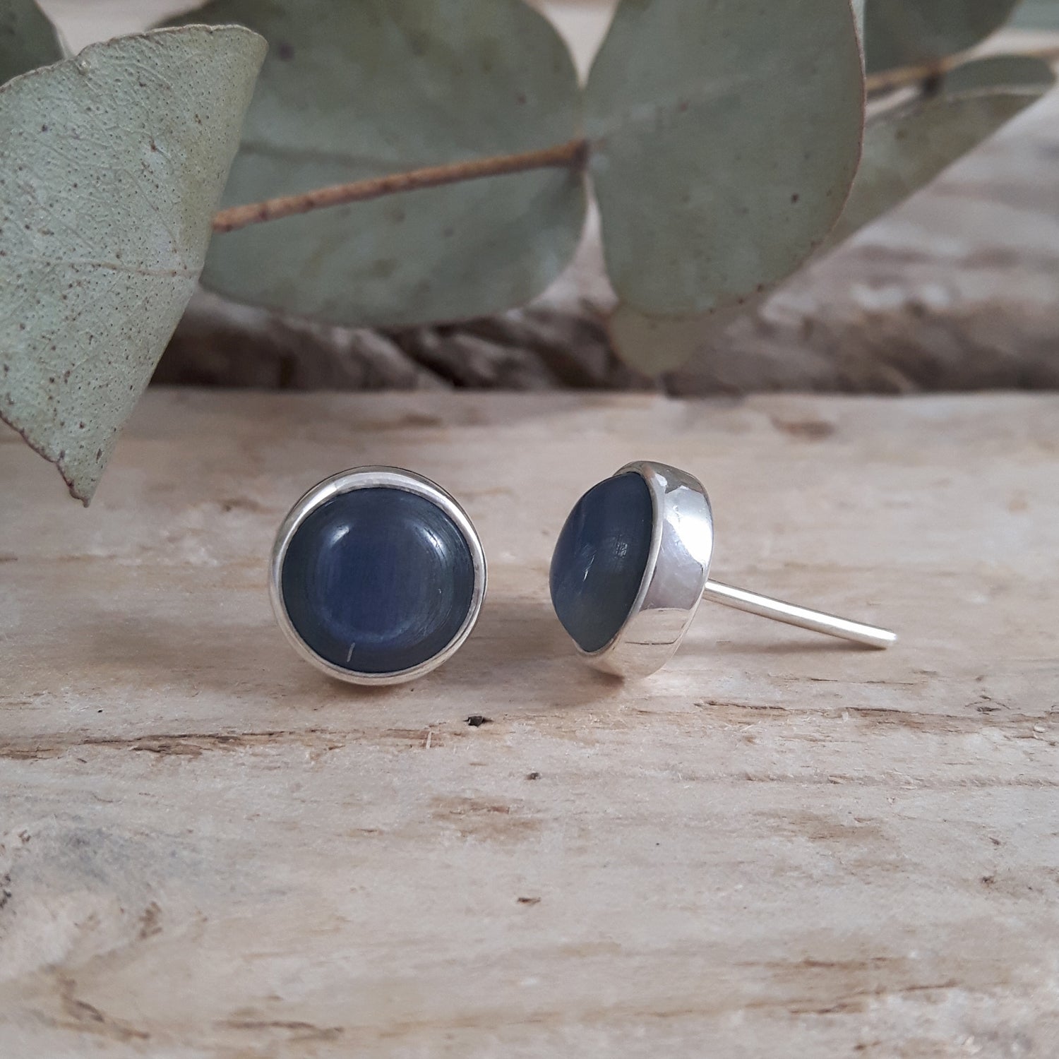 Alba Kyanite Small Round Stud Earrings