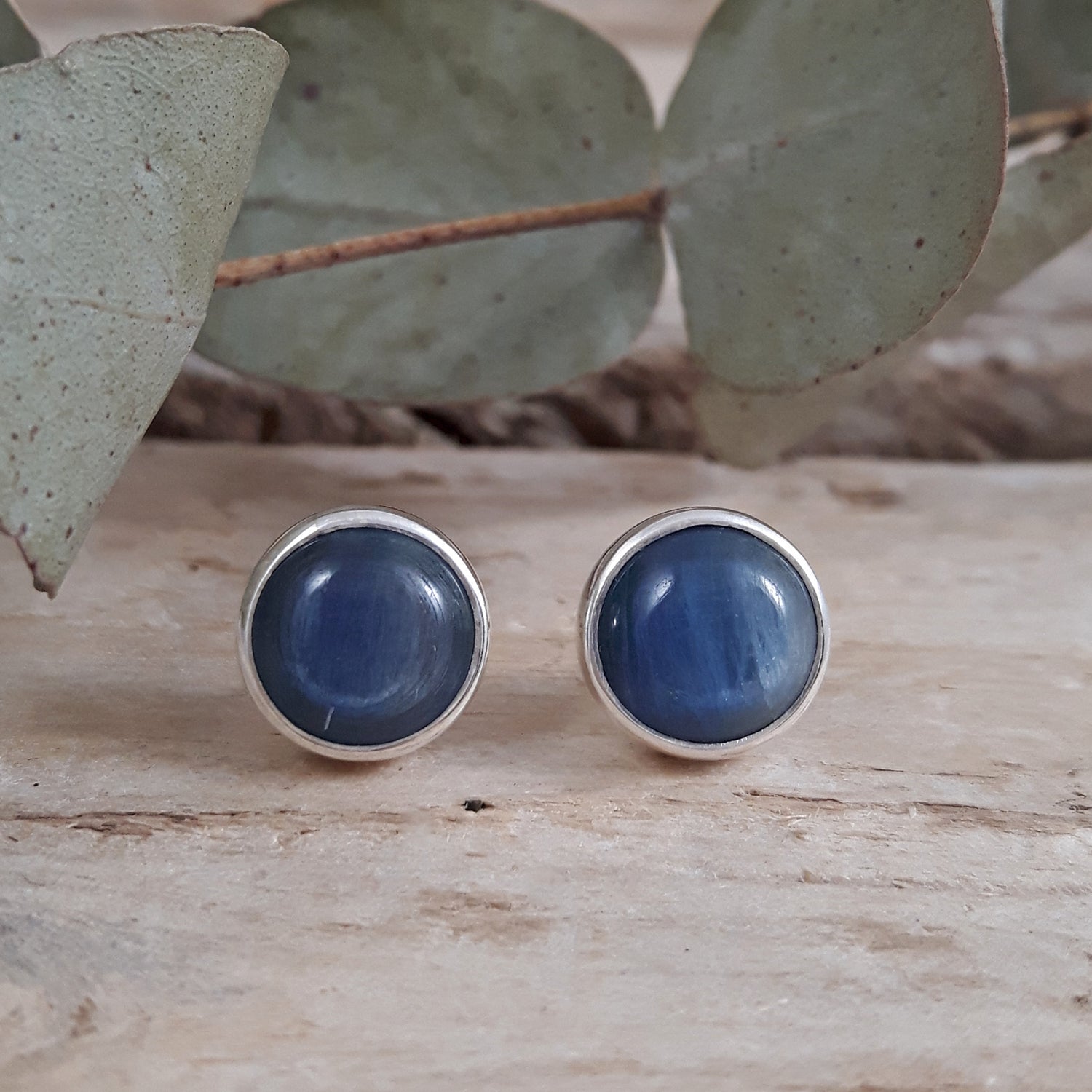 Alba Kyanite Small Round Stud Earrings