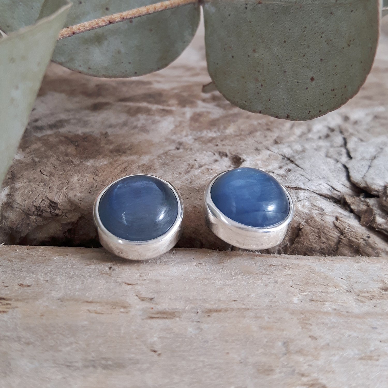Alba Kyanite Small Round Stud Earrings