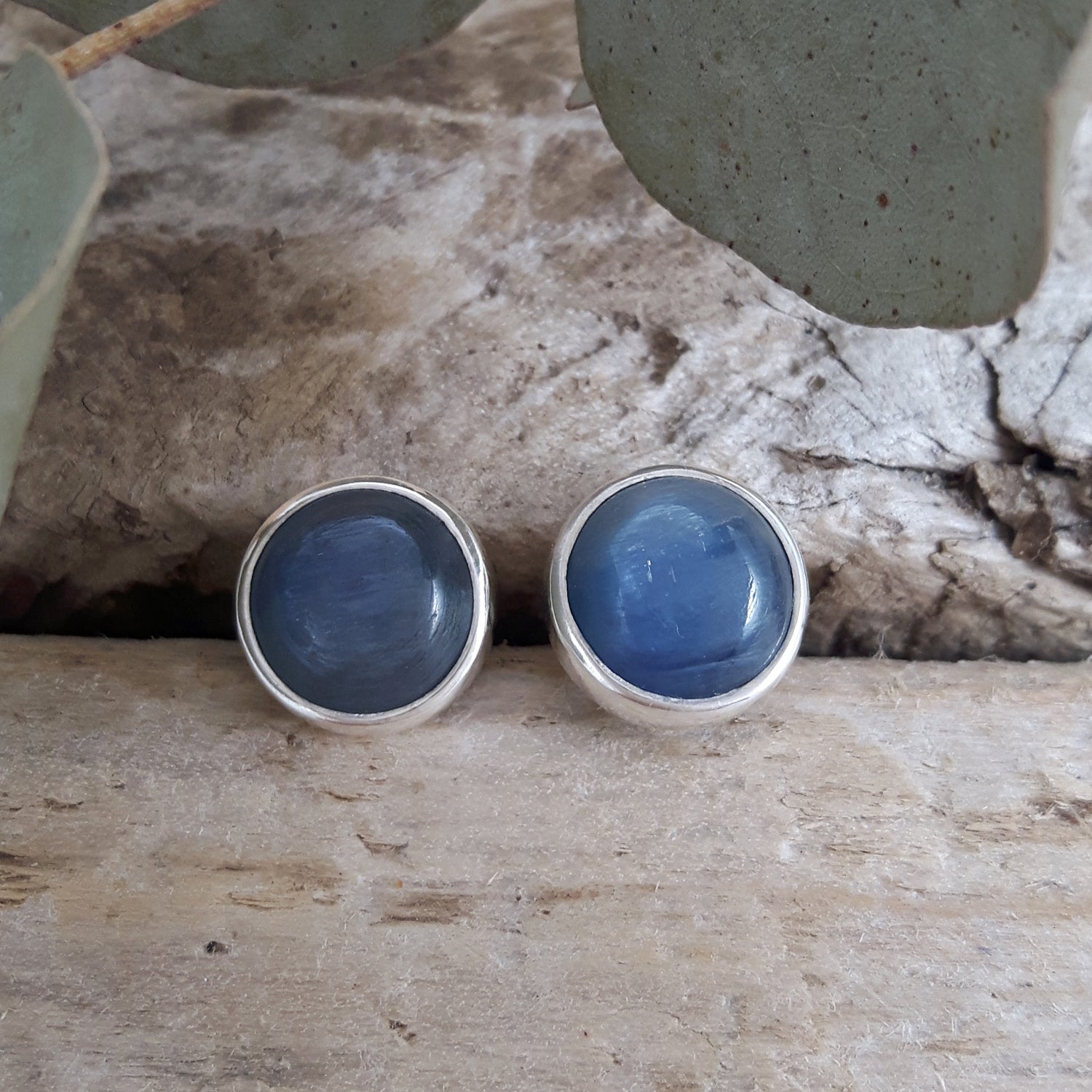 Alba Kyanite Small Round Stud Earrings