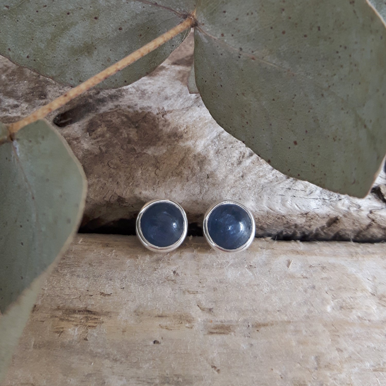 Alba Kyanite Mini Round Stud Earrings
