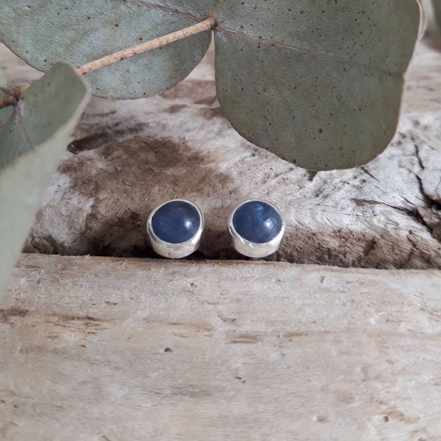 Alba Kyanite Mini Round Stud Earrings