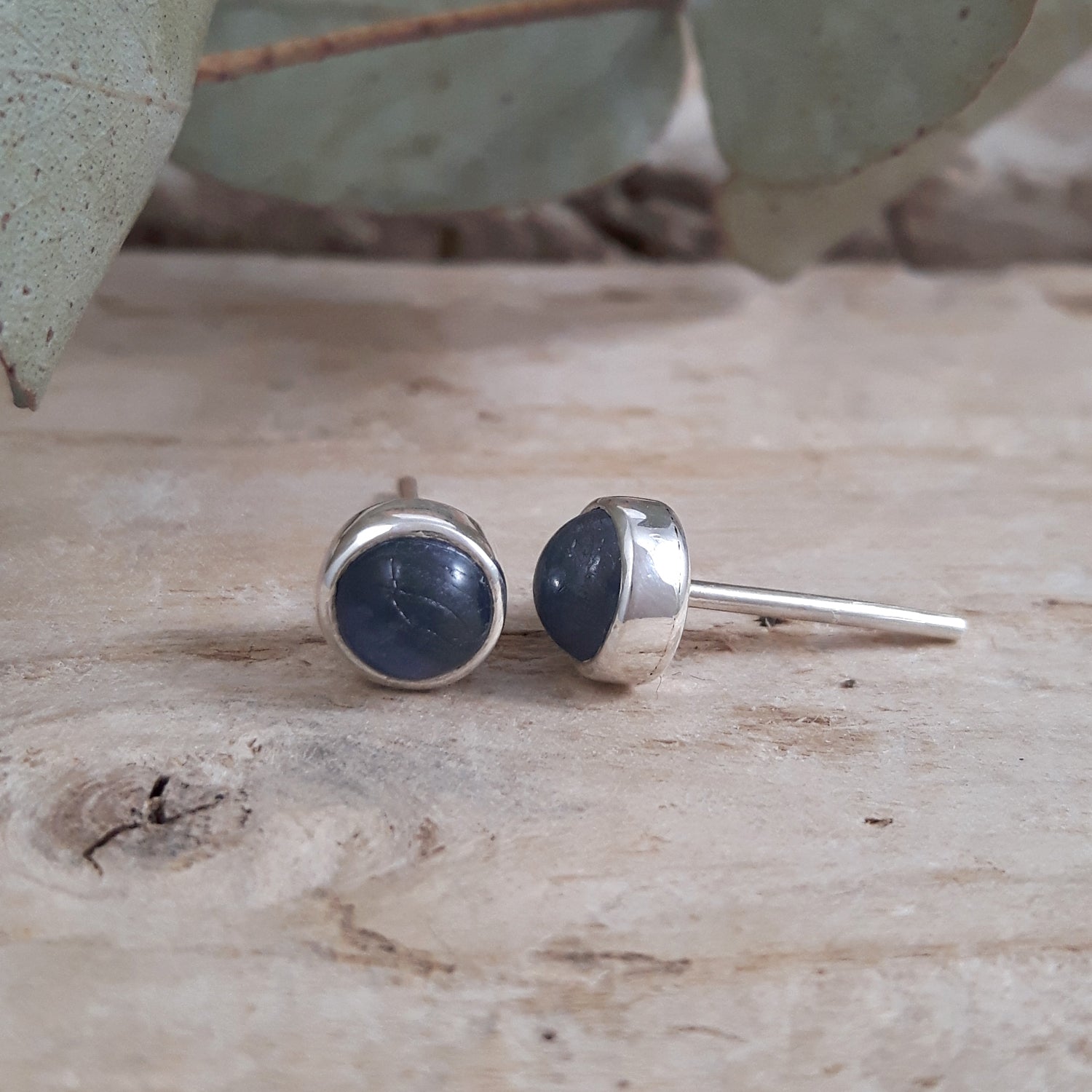 Alba Kyanite Mini Round Stud Earrings