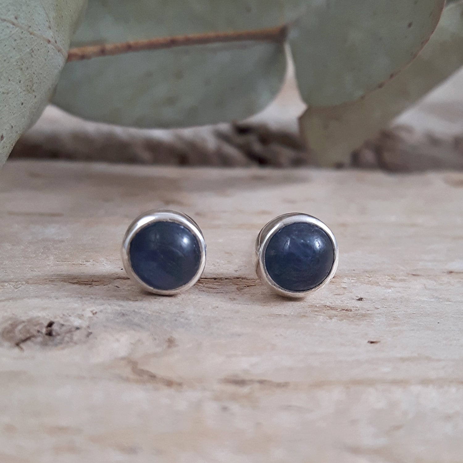 Alba Kyanite Mini Round Stud Earrings