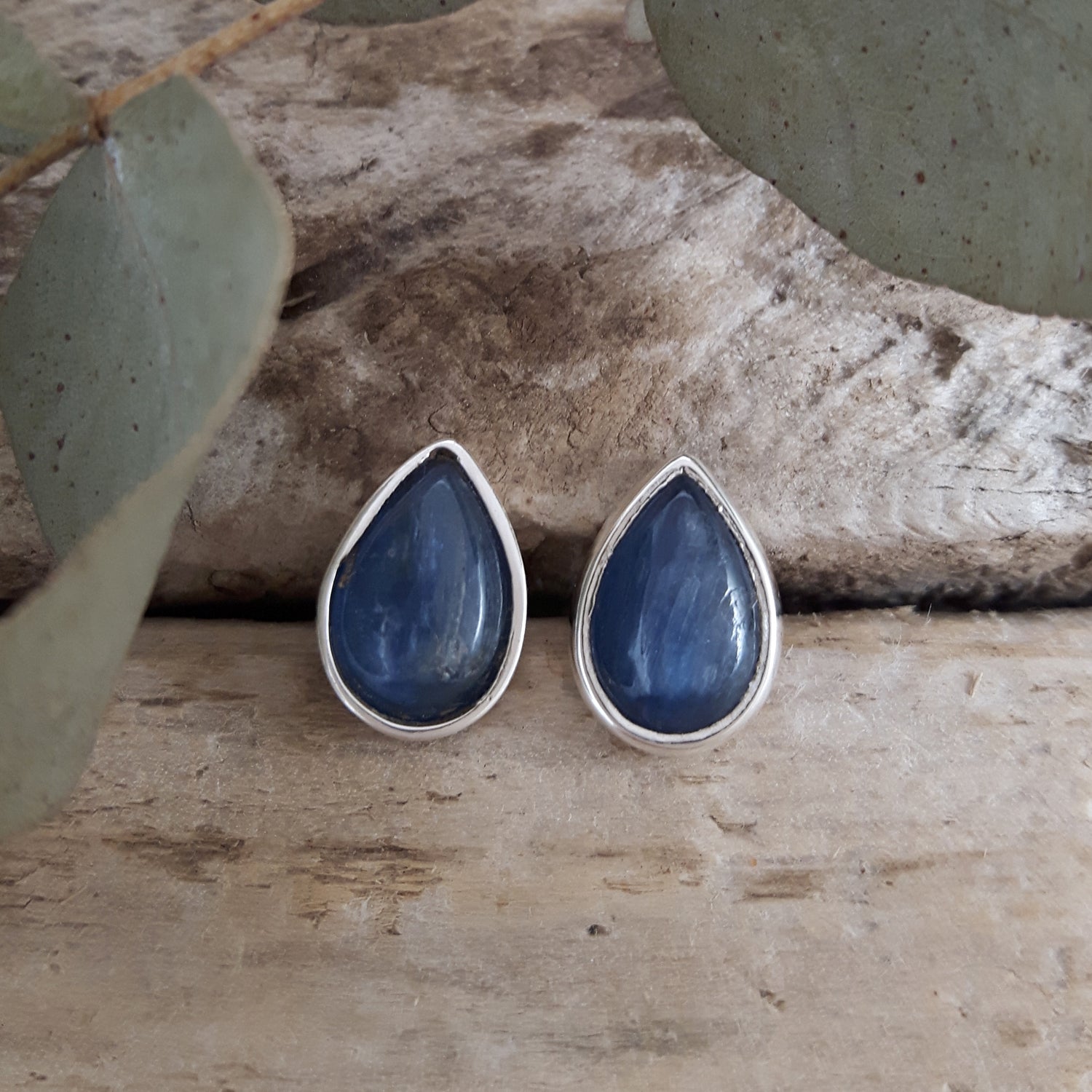 Alba Kyanite Teardrop Stud Earrings