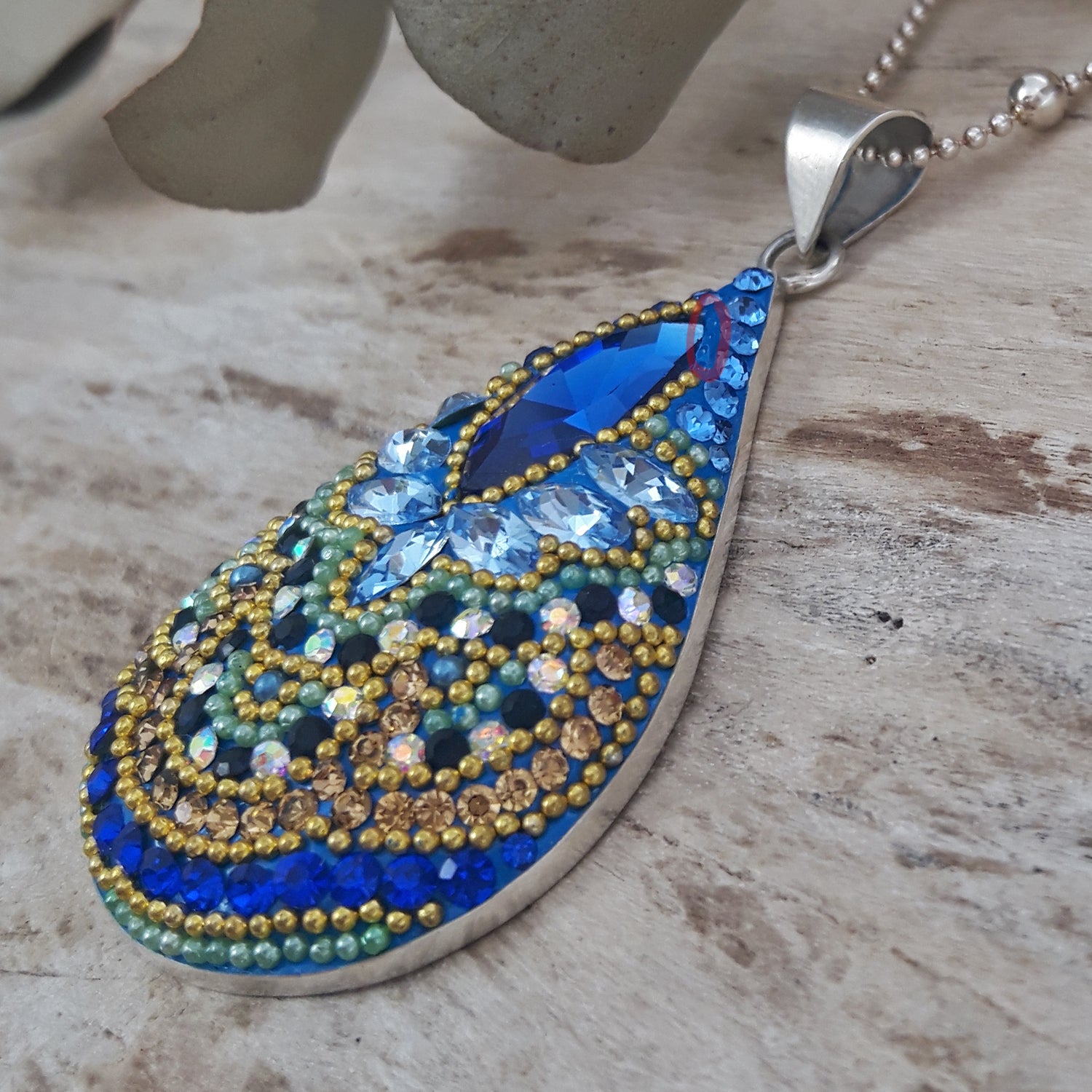 SAMPLE PERFECTLY IMPERFECT Allegra Azure Teardrop Pendant