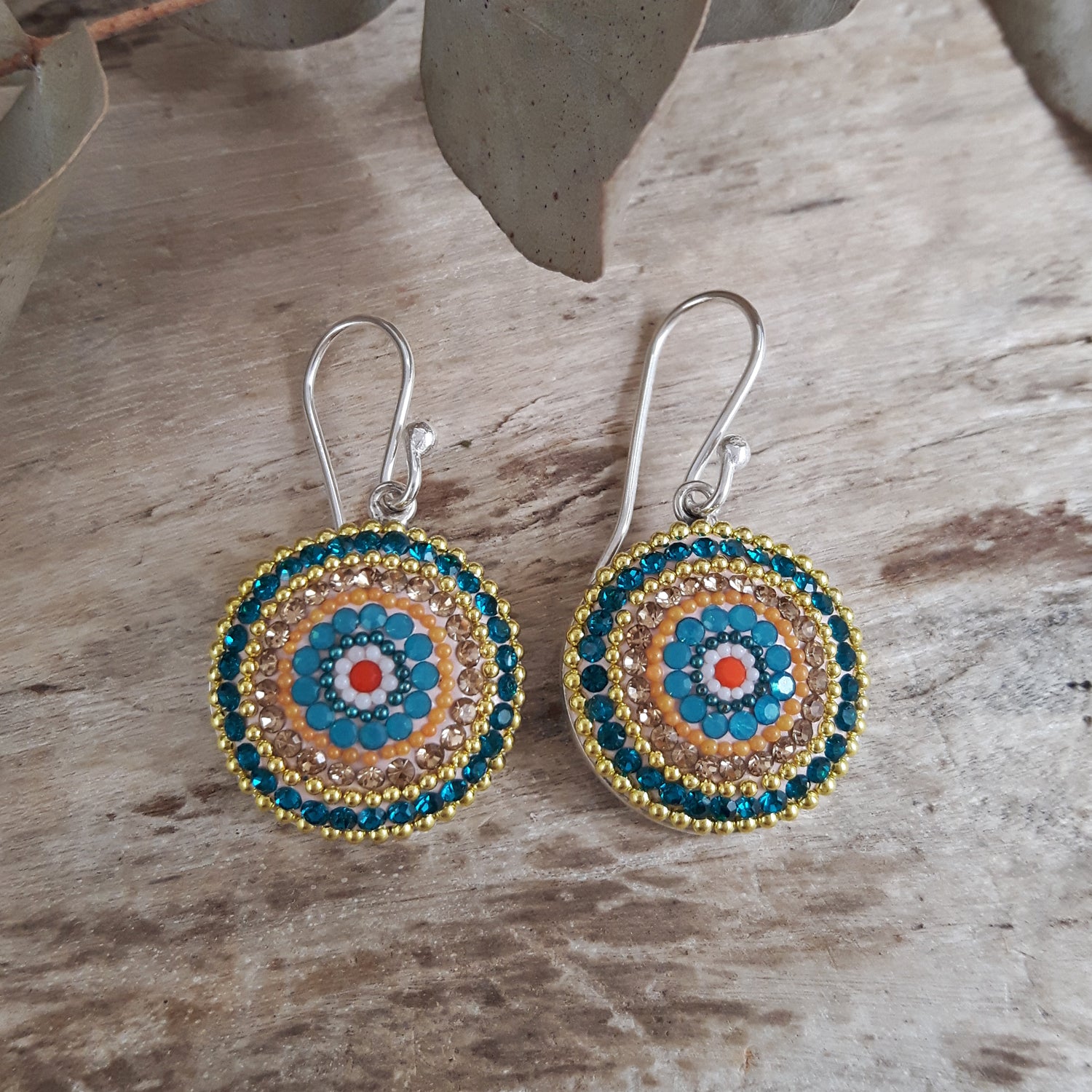 SAMPLE Allegra Bloom Coin Round Drop Earrings