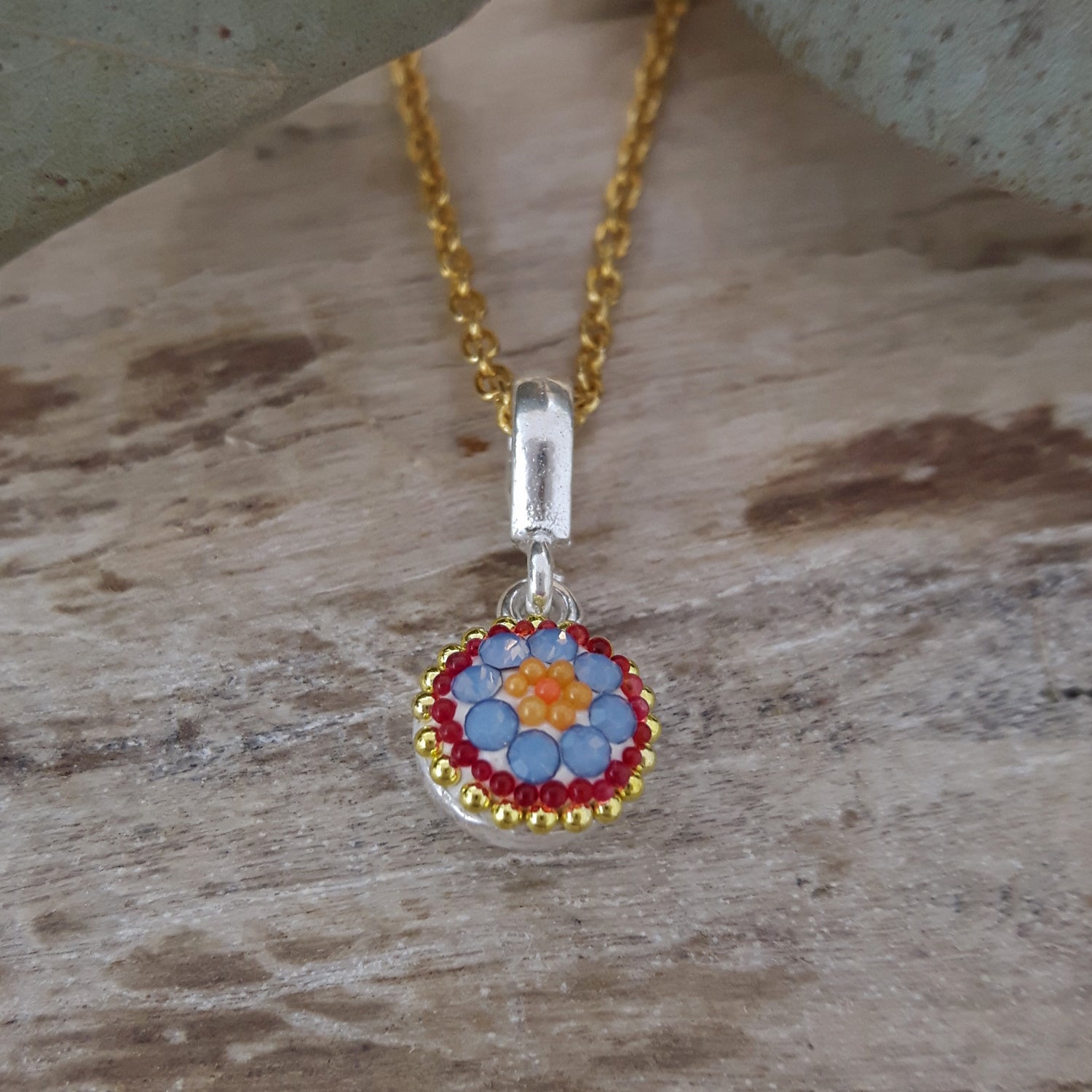 Allegra Bloom Coral Mini Round Pendant