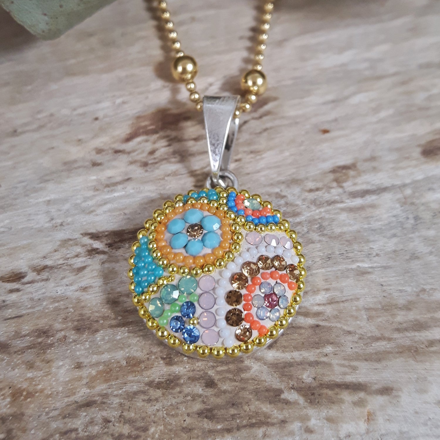 Allegra Coin Bloom Turquoise Small Pendant