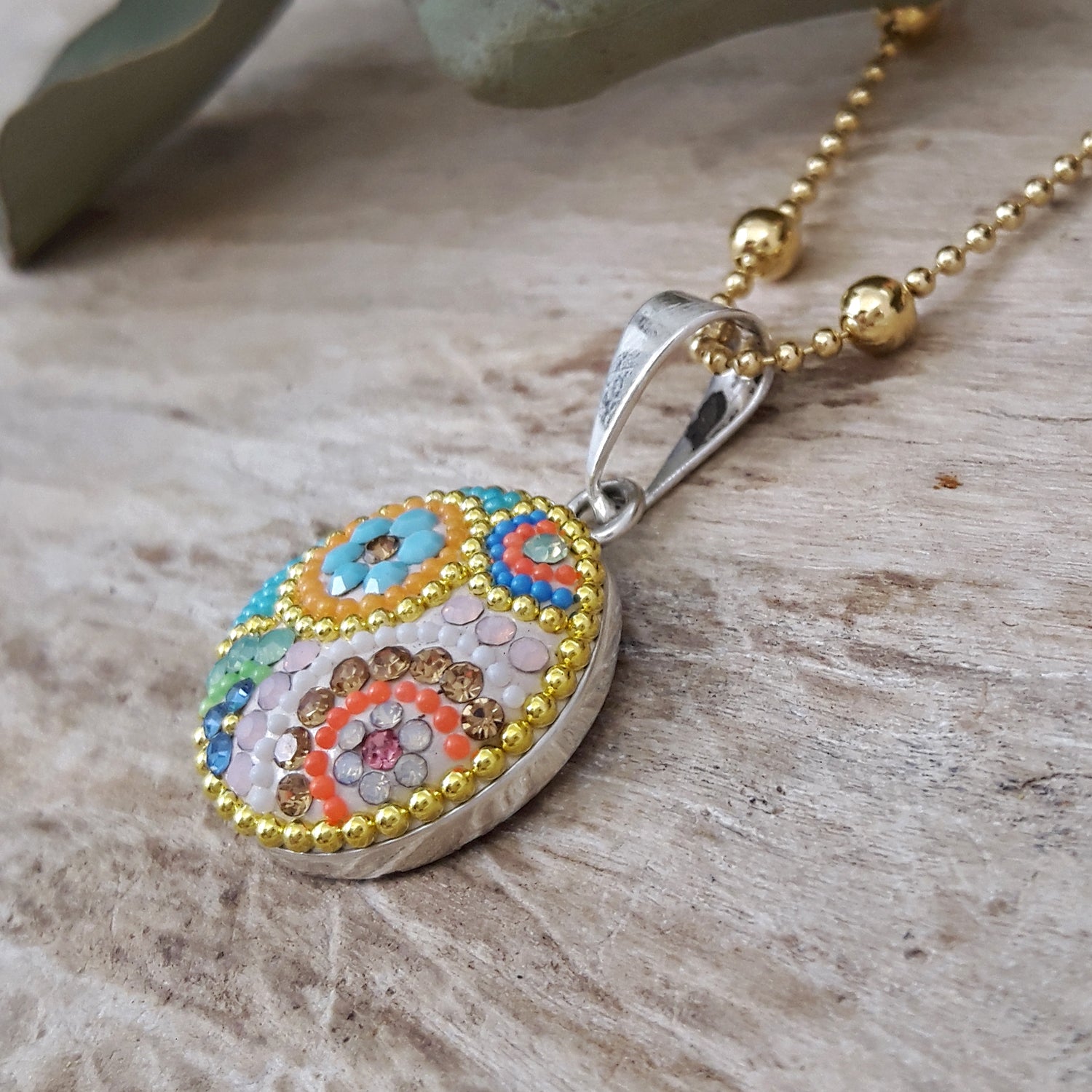 Allegra Coin Bloom Turquoise Small Pendant