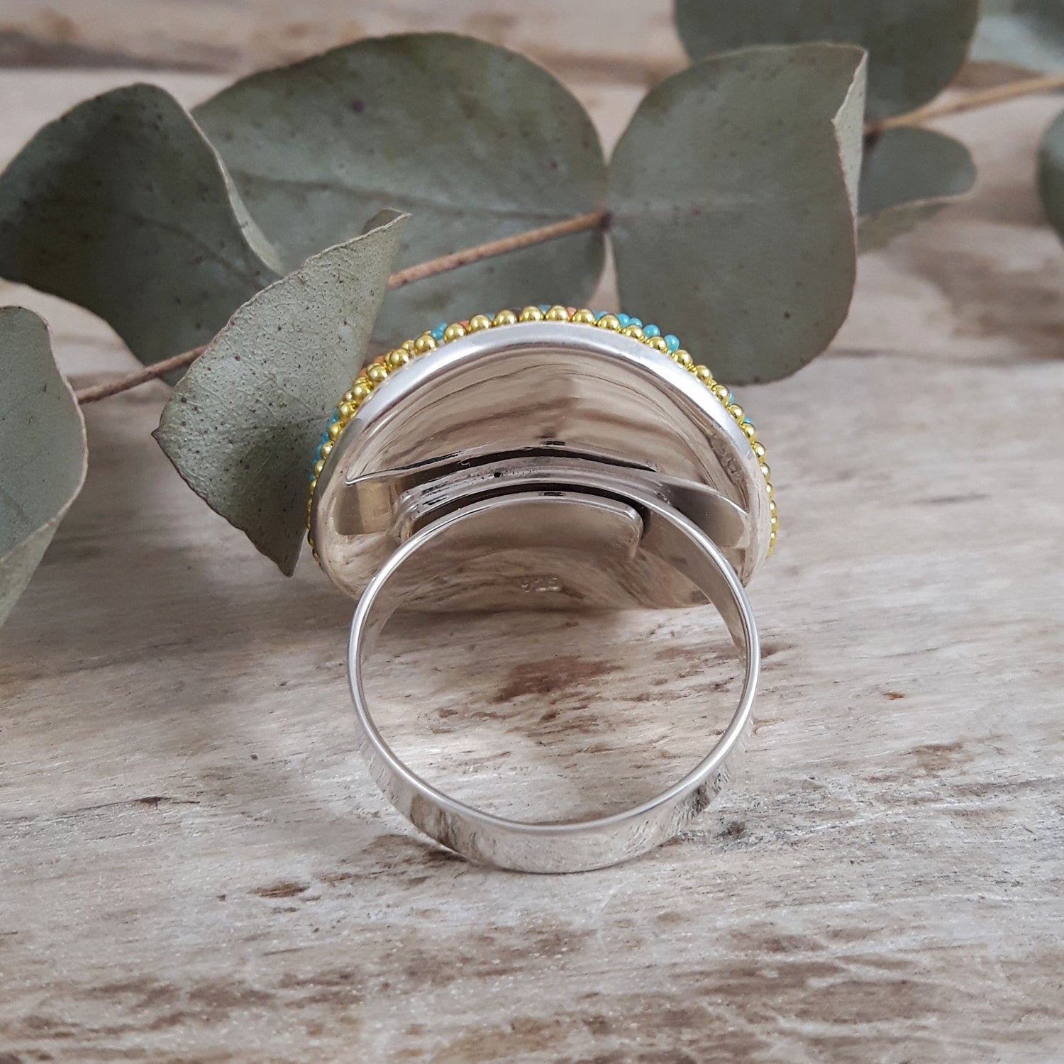 Allegra Dome Bloom Turquoise Adjustable Ring