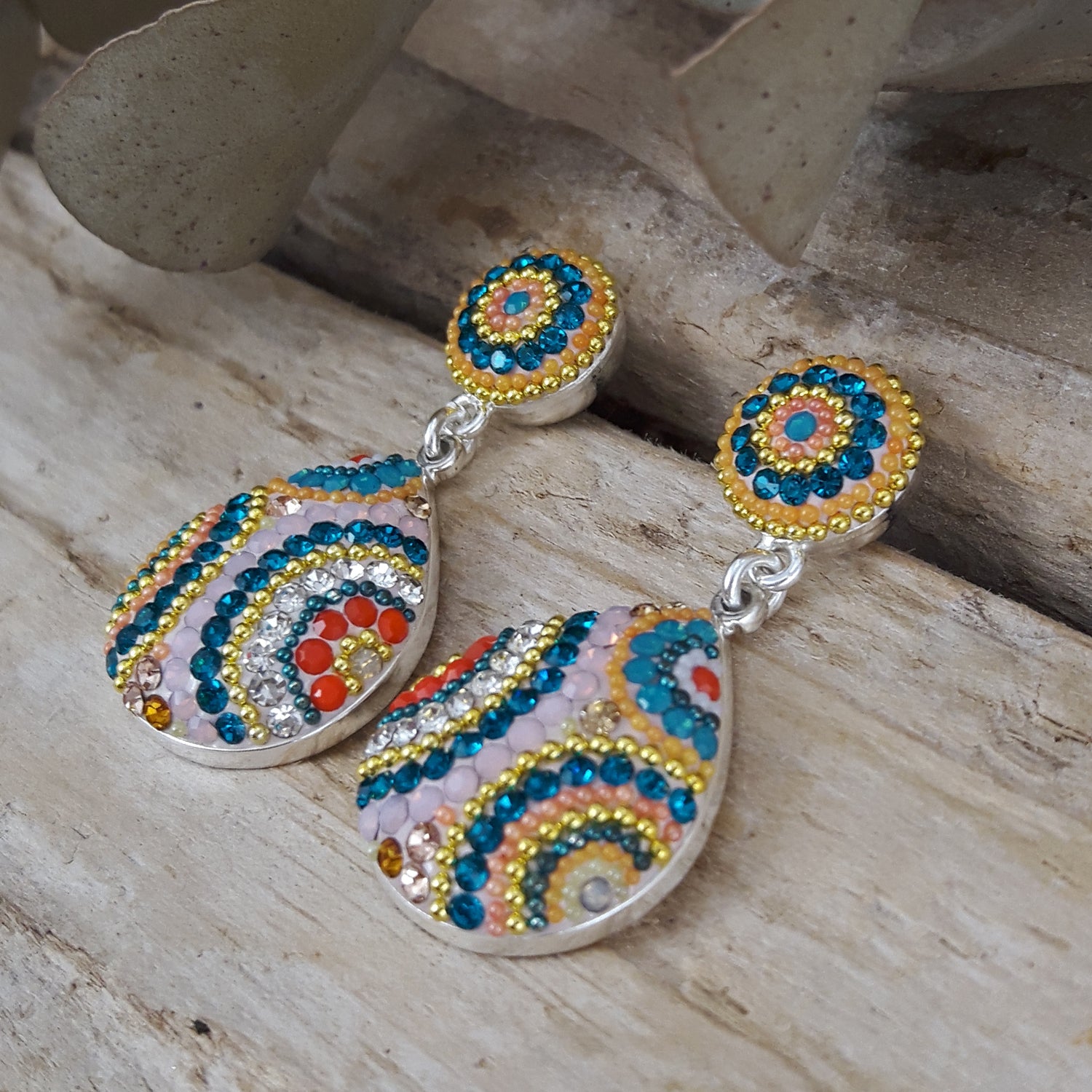 SAMPLE Allegra Carnival Double Drop Stud Earrings