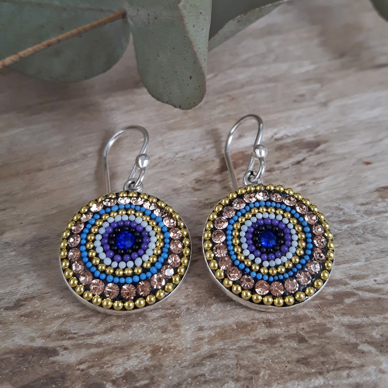 Allegra Indigo Radiance Coin Drop Earrings