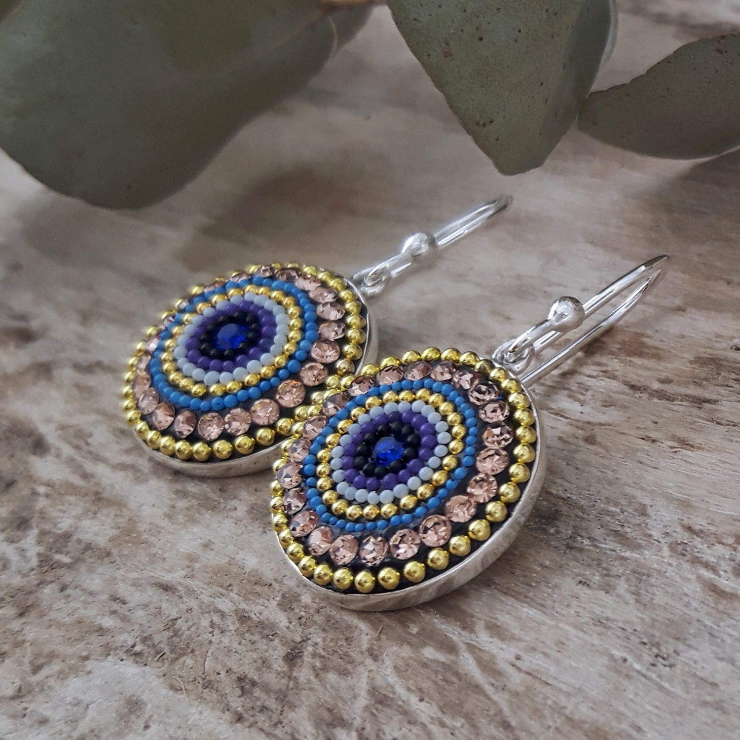 Allegra Indigo Radiance Coin Drop Earrings