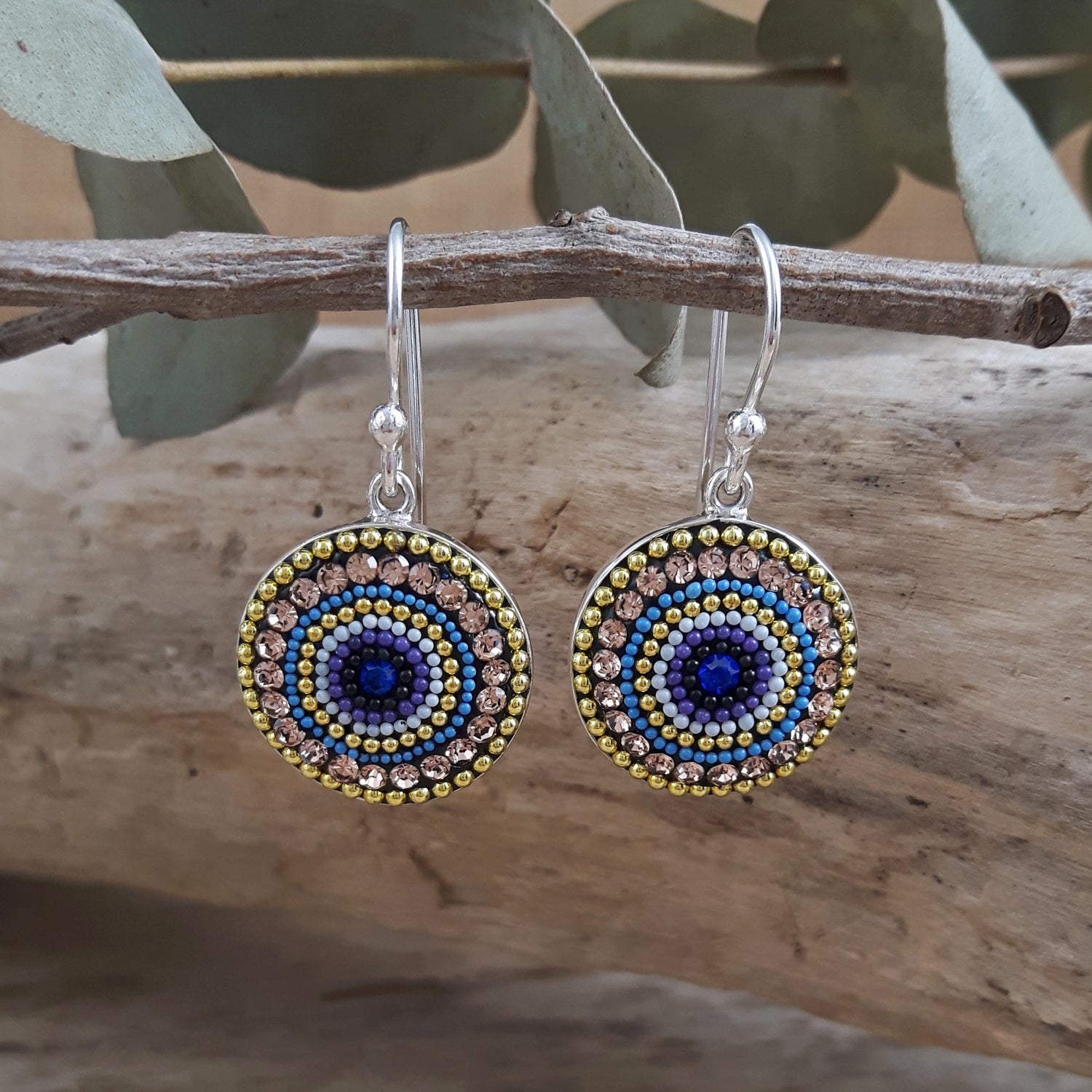Allegra Indigo Radiance Coin Drop Earrings