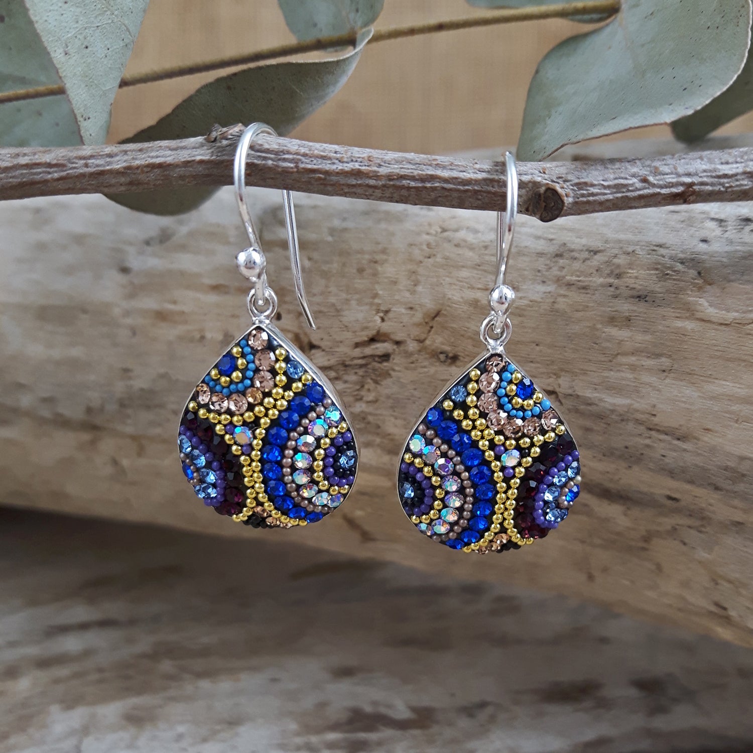 Allegra Indigo Radiance Teardrop Drop Earrings