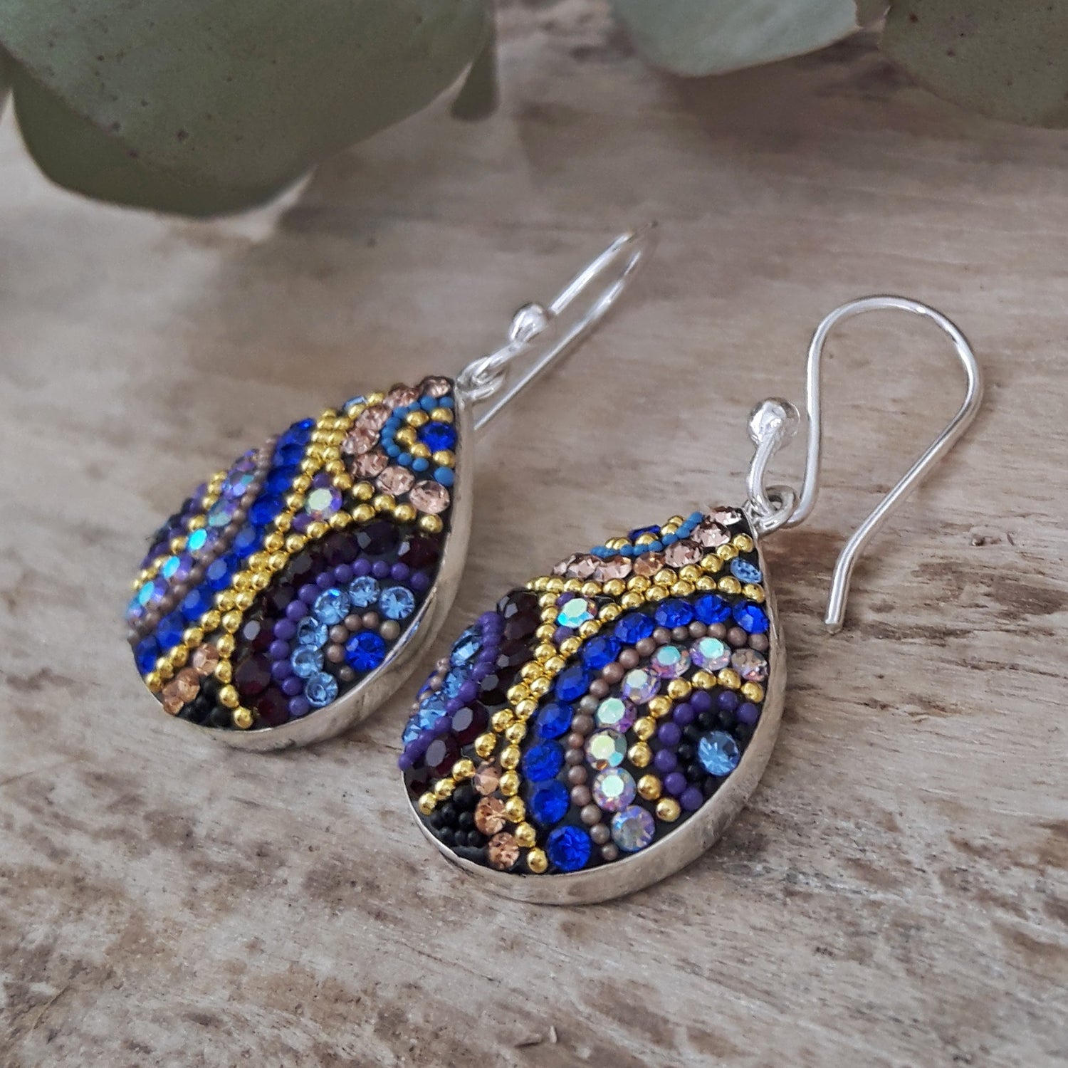 Allegra Indigo Radiance Teardrop Drop Earrings
