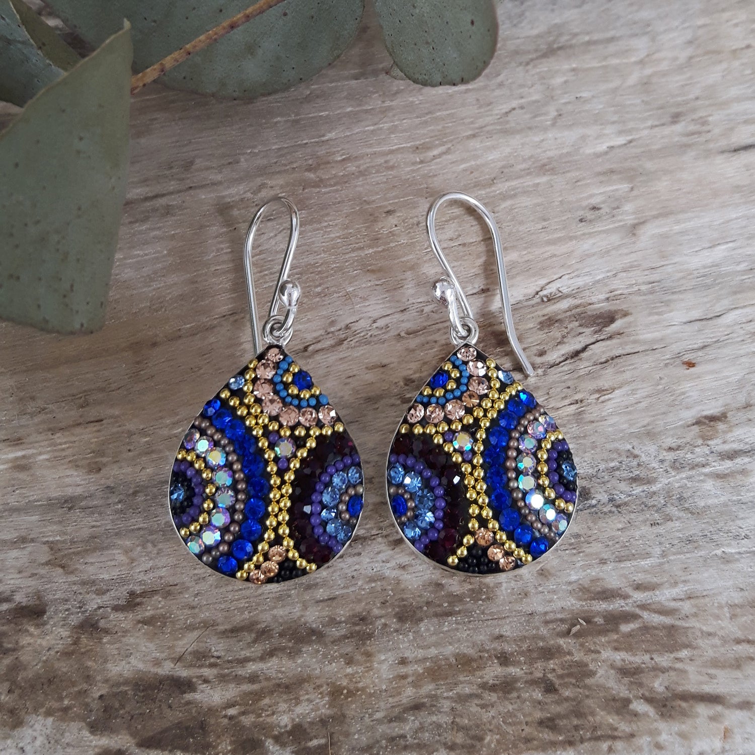 Allegra Indigo Radiance Teardrop Drop Earrings
