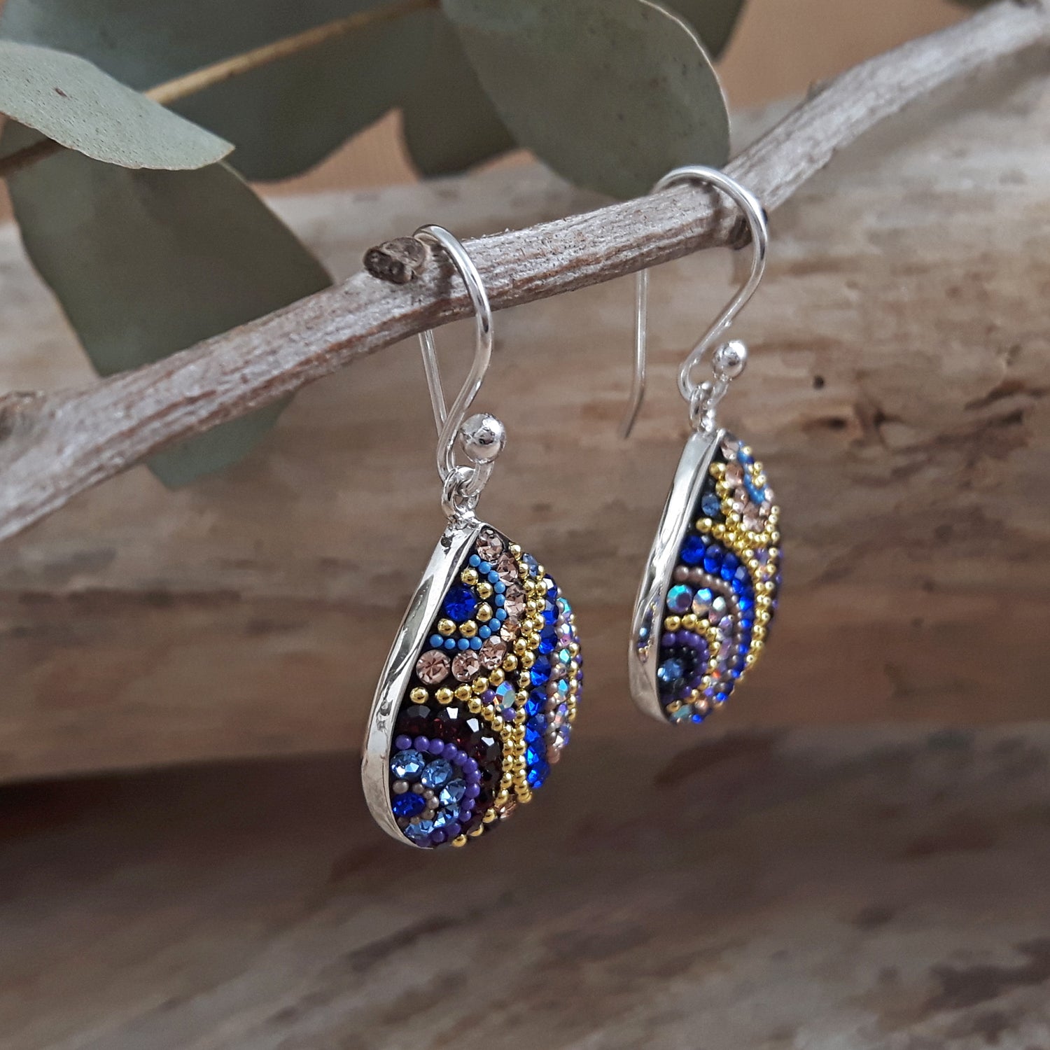Allegra Indigo Radiance Teardrop Drop Earrings