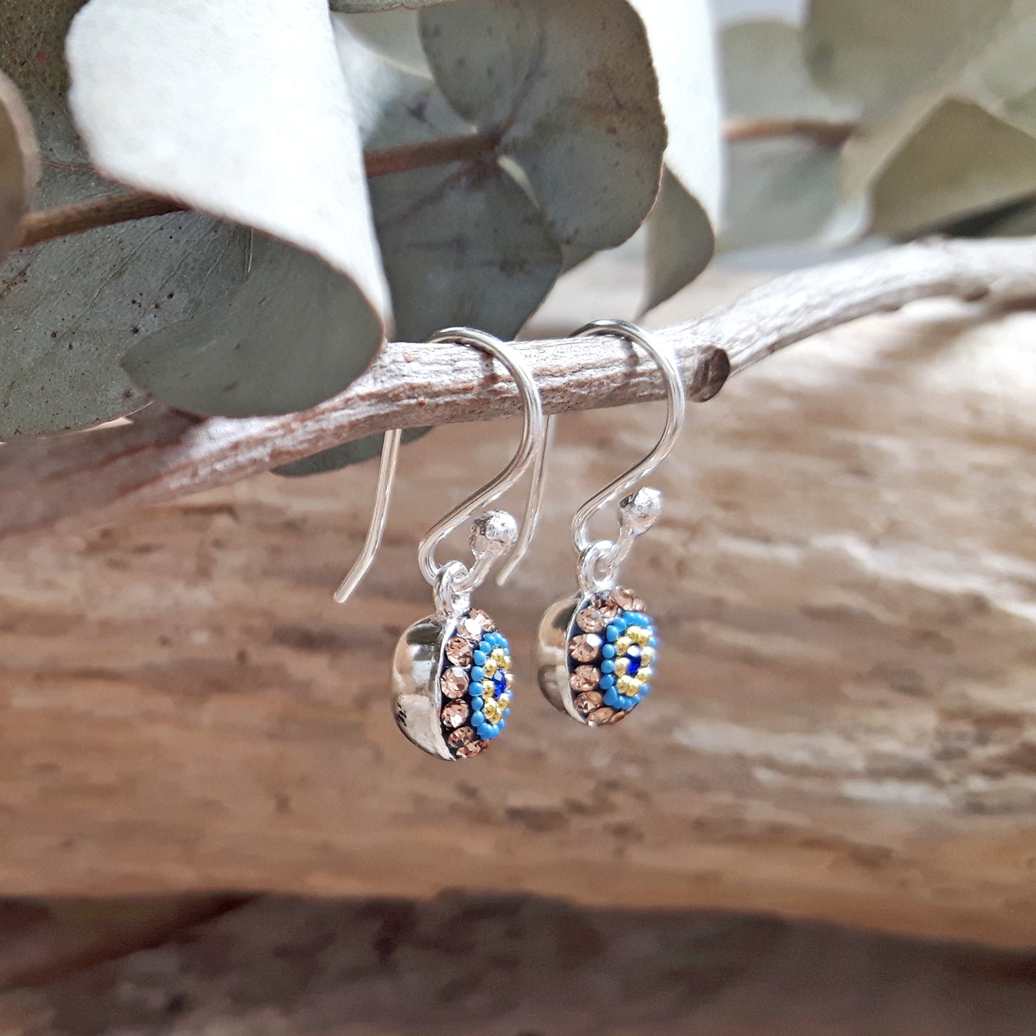 Allegra Indigo Radiance Round Drop Earrings