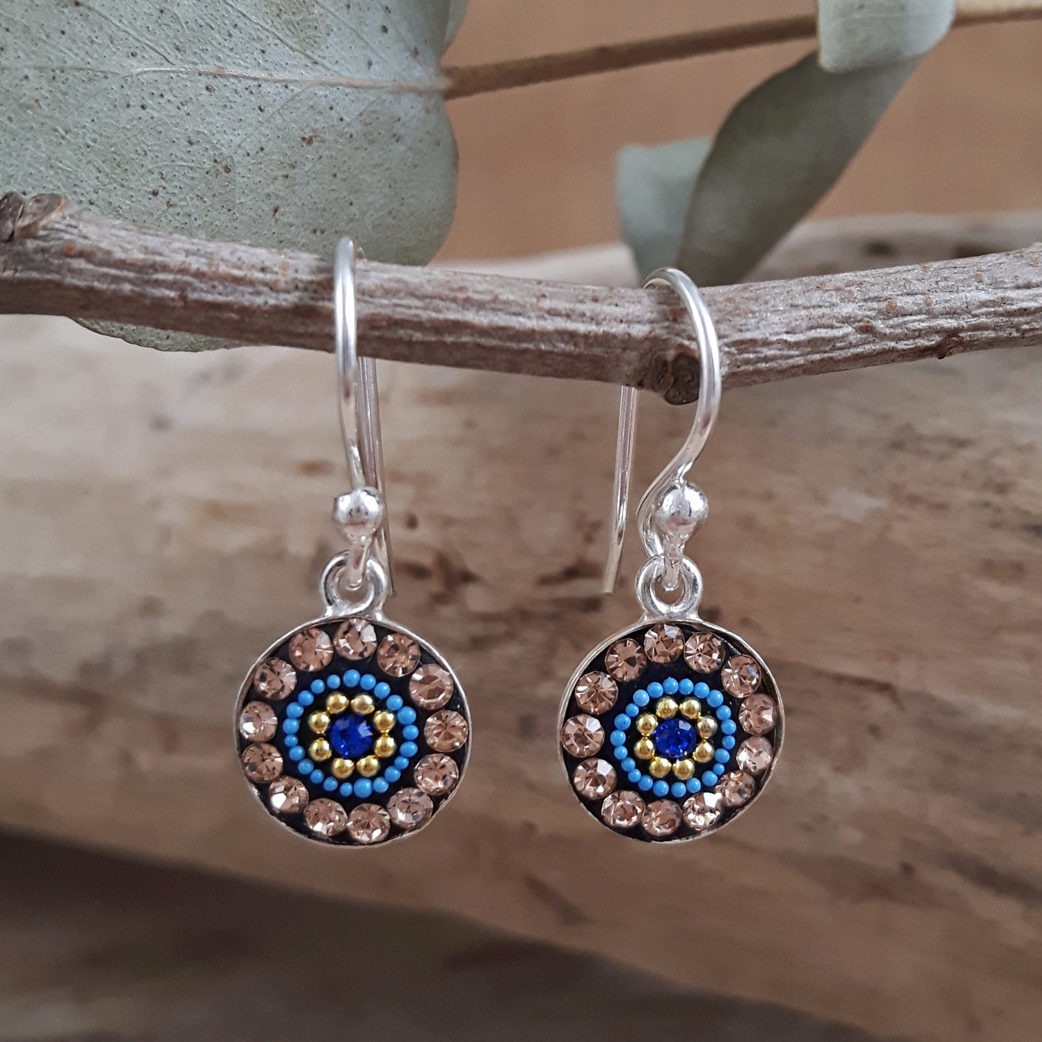 Allegra Indigo Radiance Round Drop Earrings