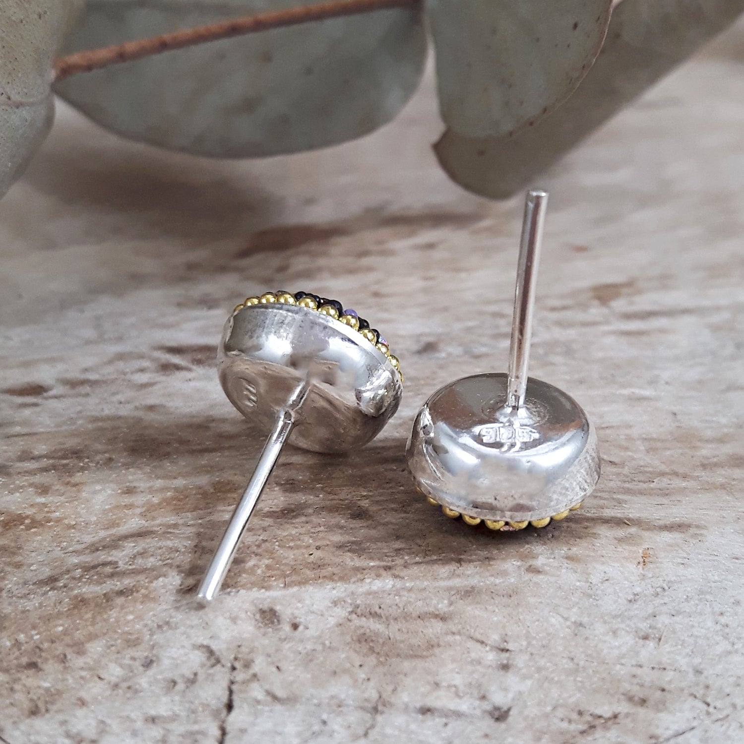 Allegra Lilac Shimmer Round Stud Earring