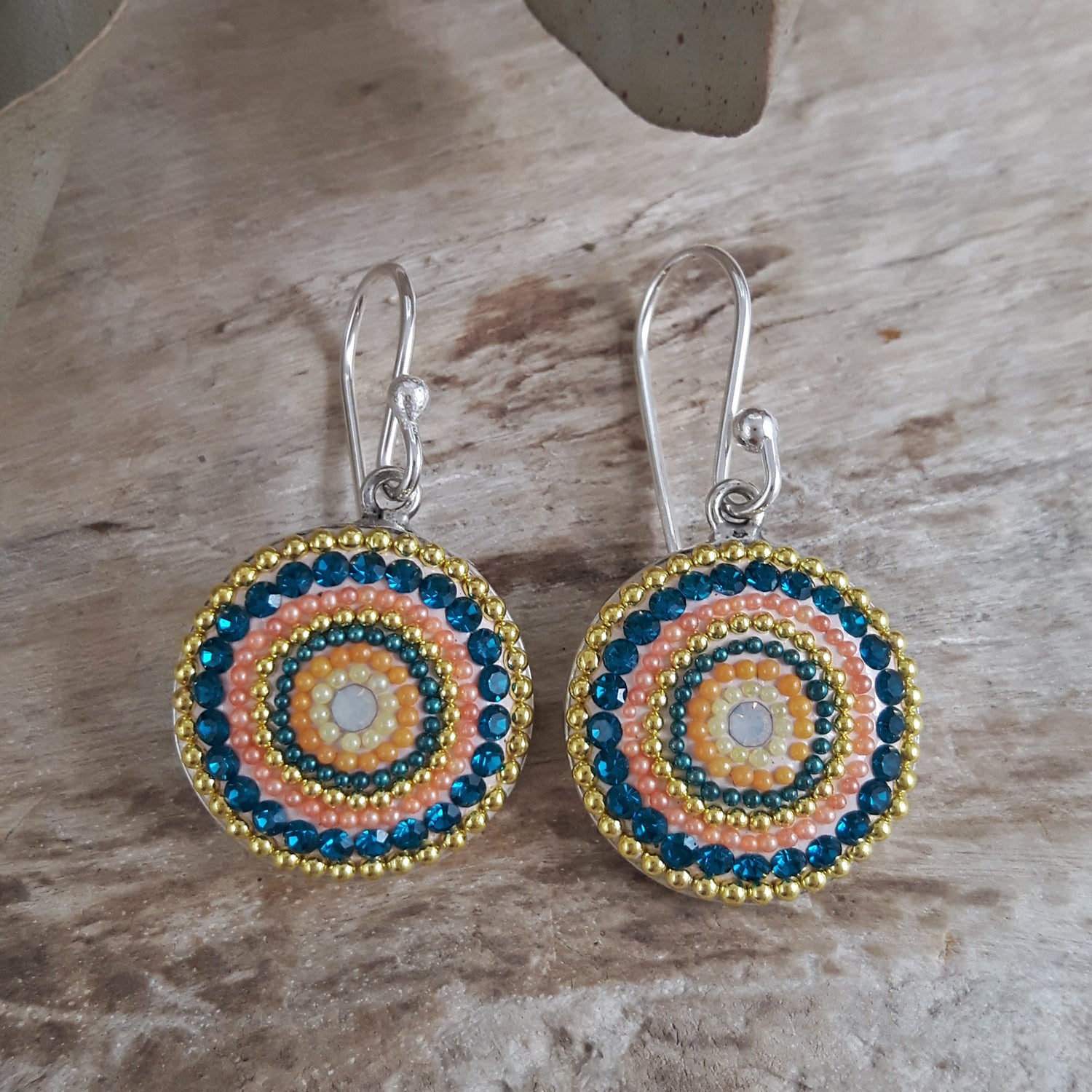 SAMPLE Allegra Peach Glow Coin Drop Earrings