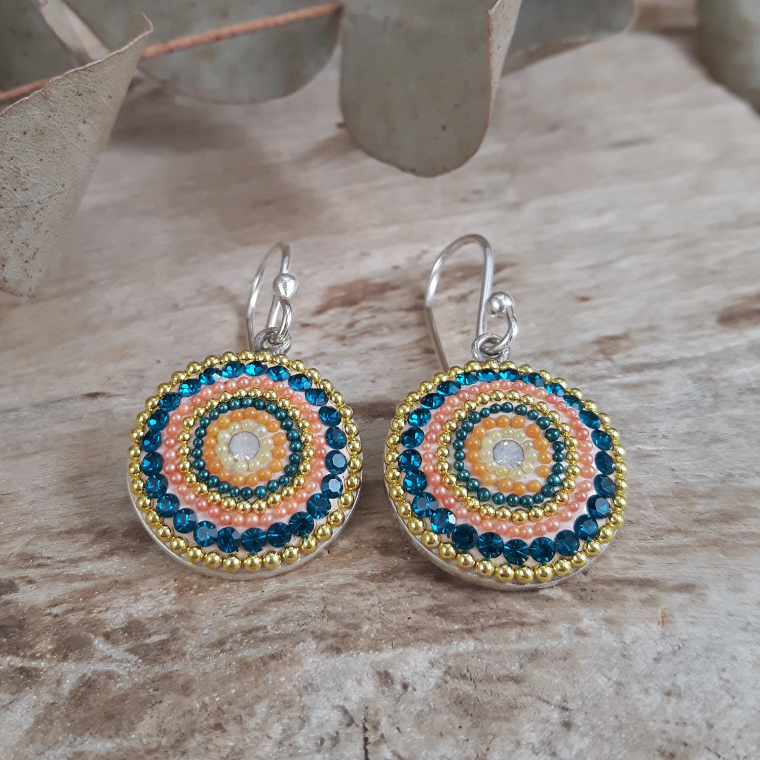 SAMPLE Allegra Peach Glow Coin Drop Earrings