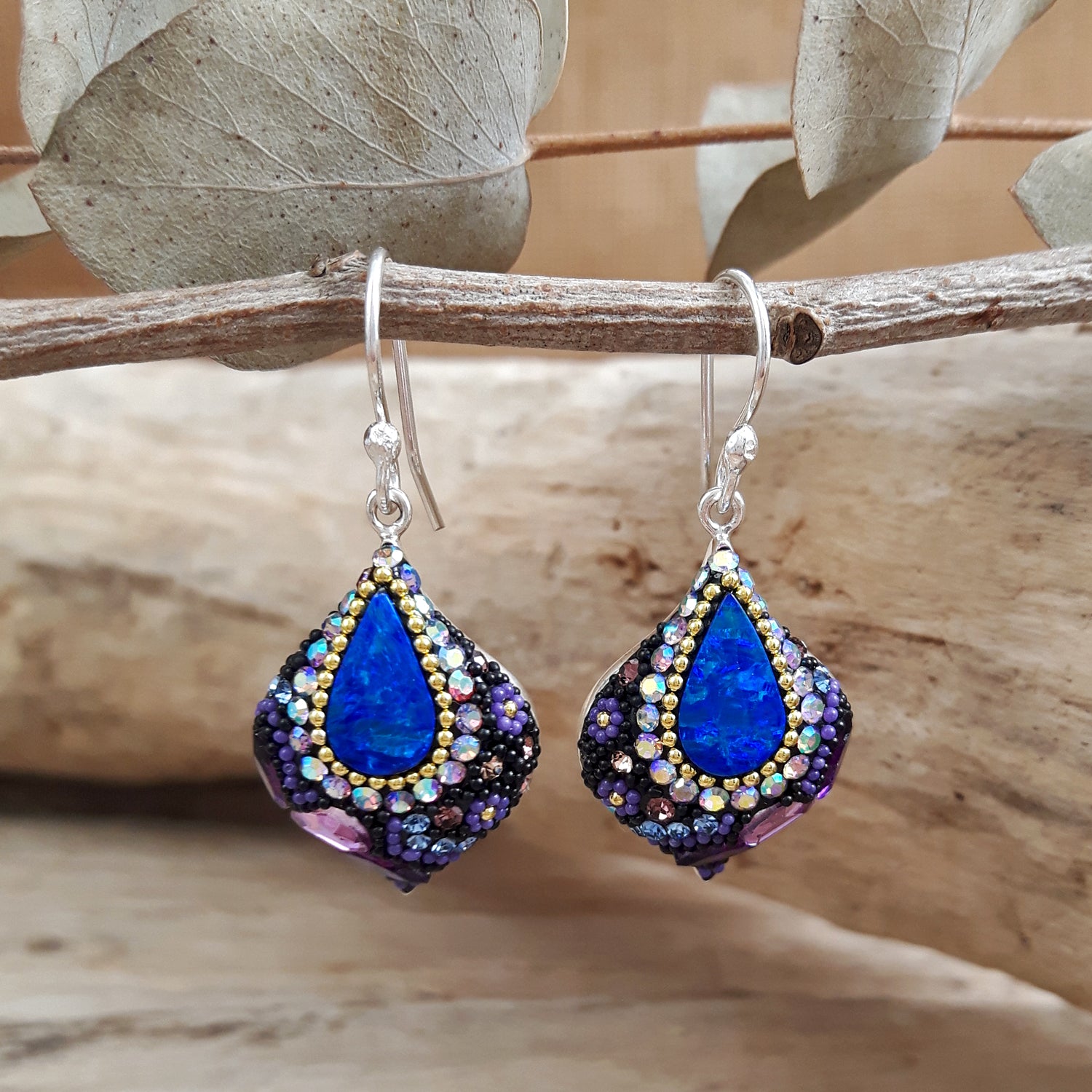 Allegra Purple Shimmer Drop Earrings