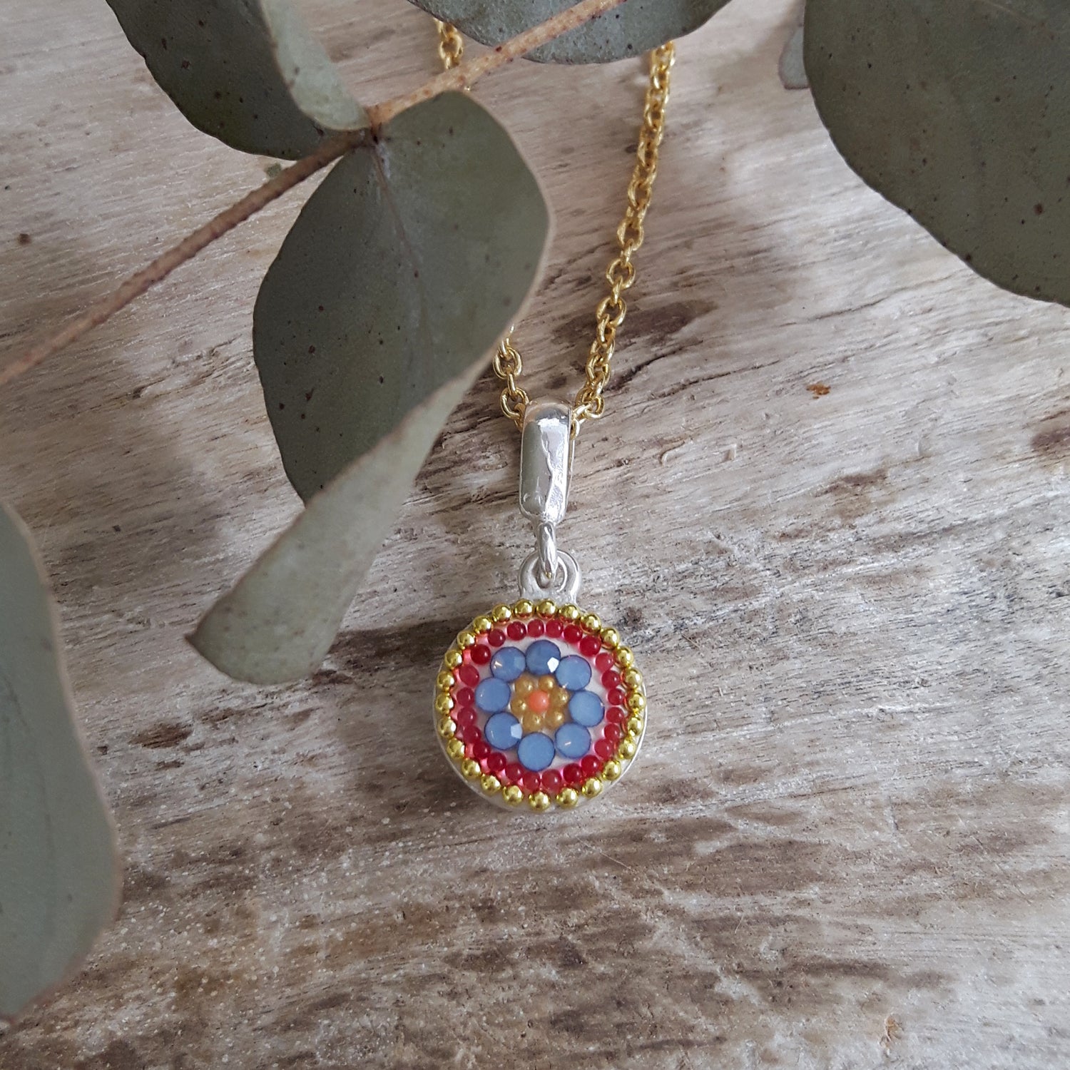 Allegra Bloom Coral Round Pendant