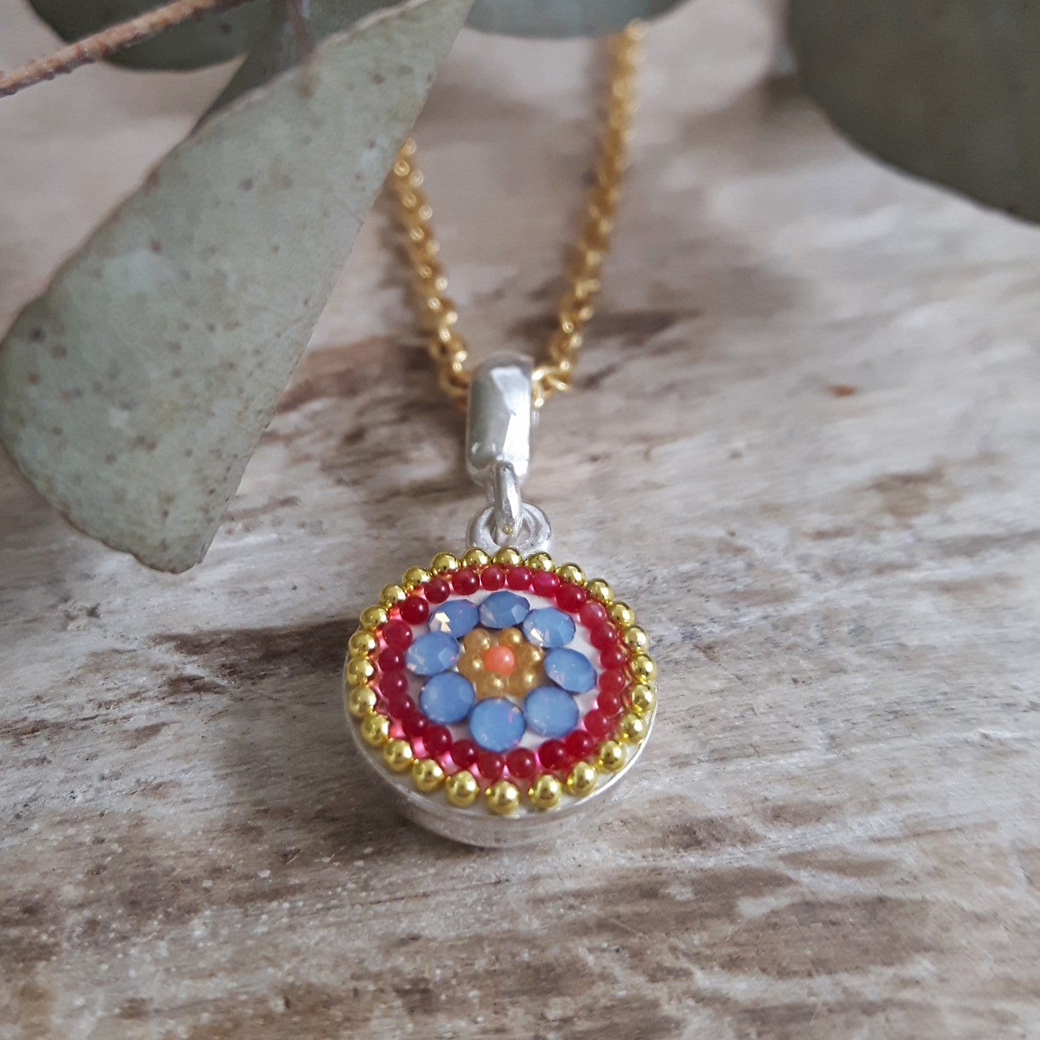 Allegra Bloom Coral Round Pendant
