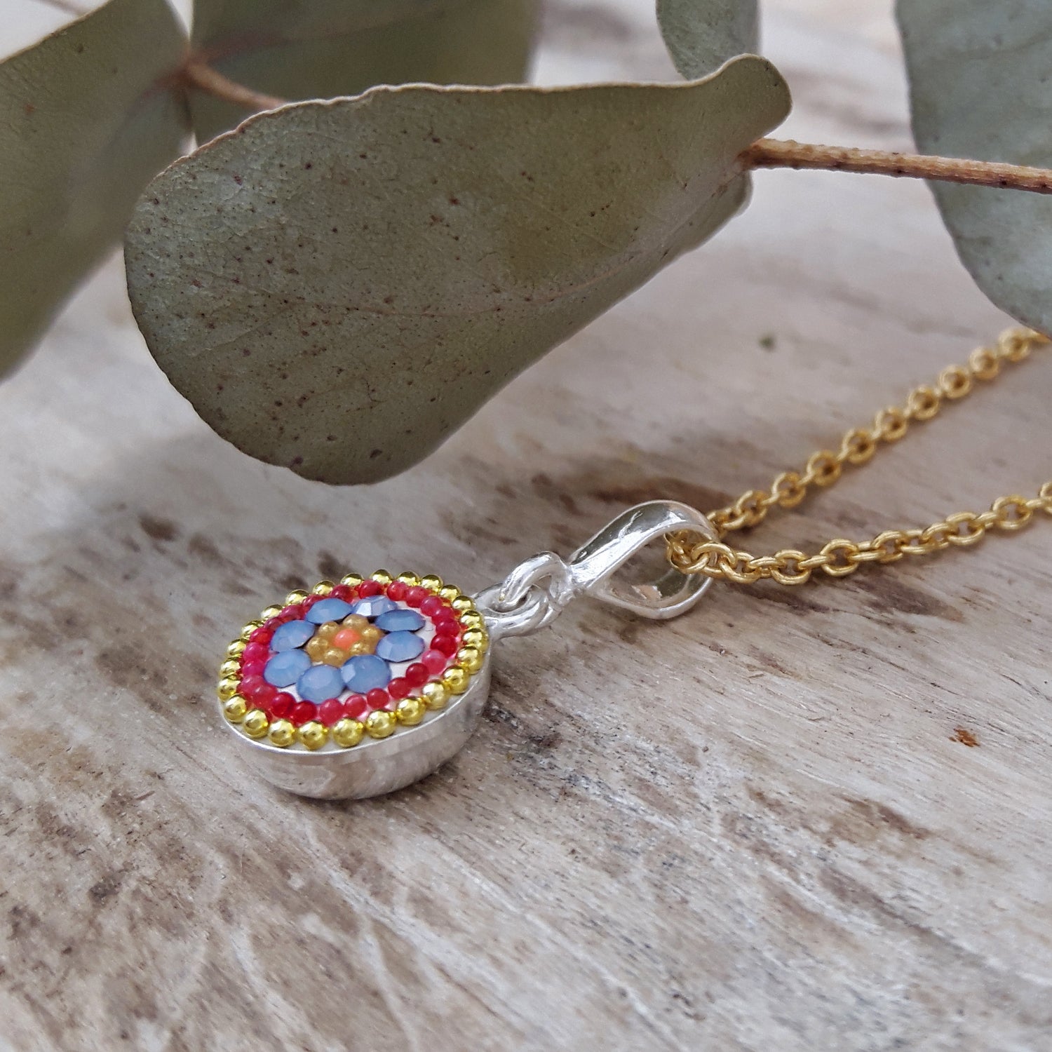 Allegra Bloom Coral Round Pendant