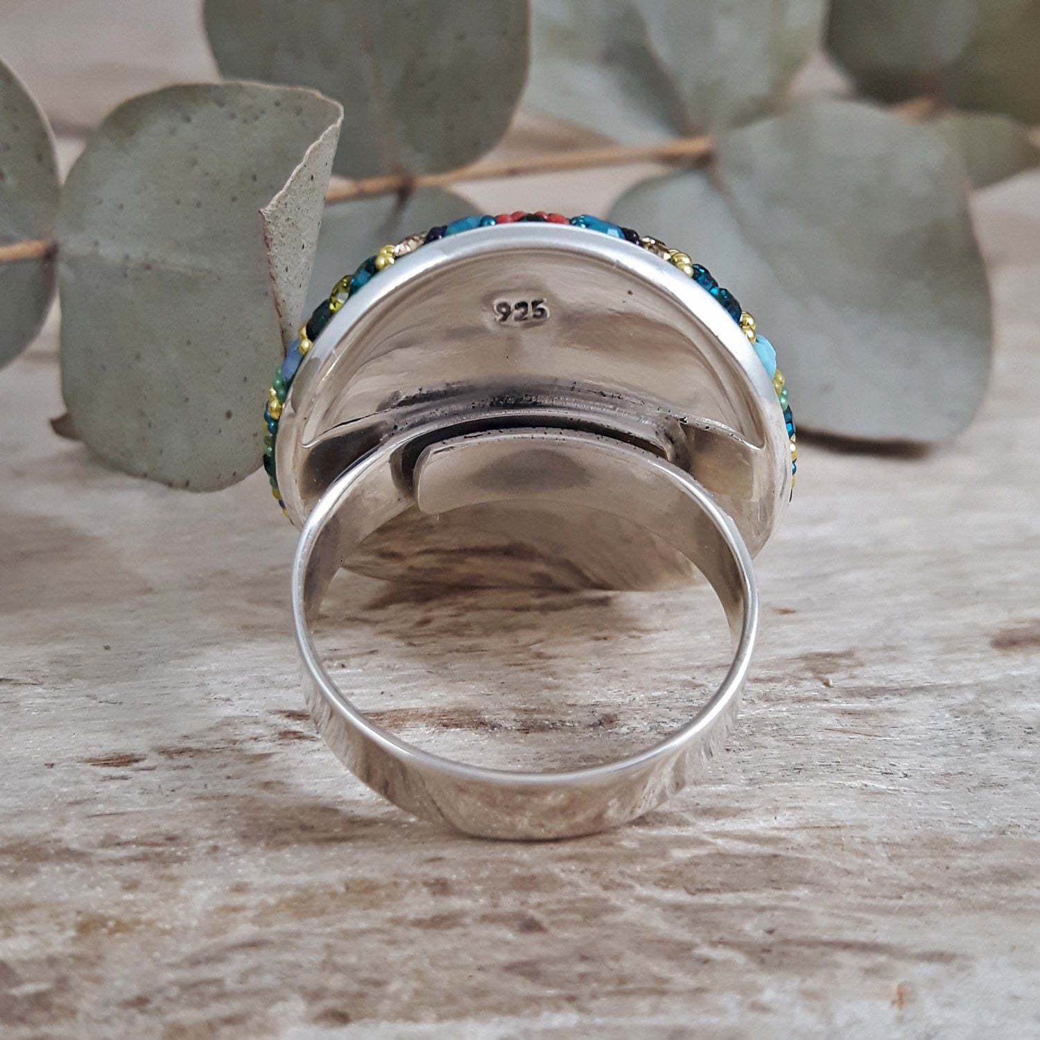 Allegra Dome Paradise Green Adjustable Ring