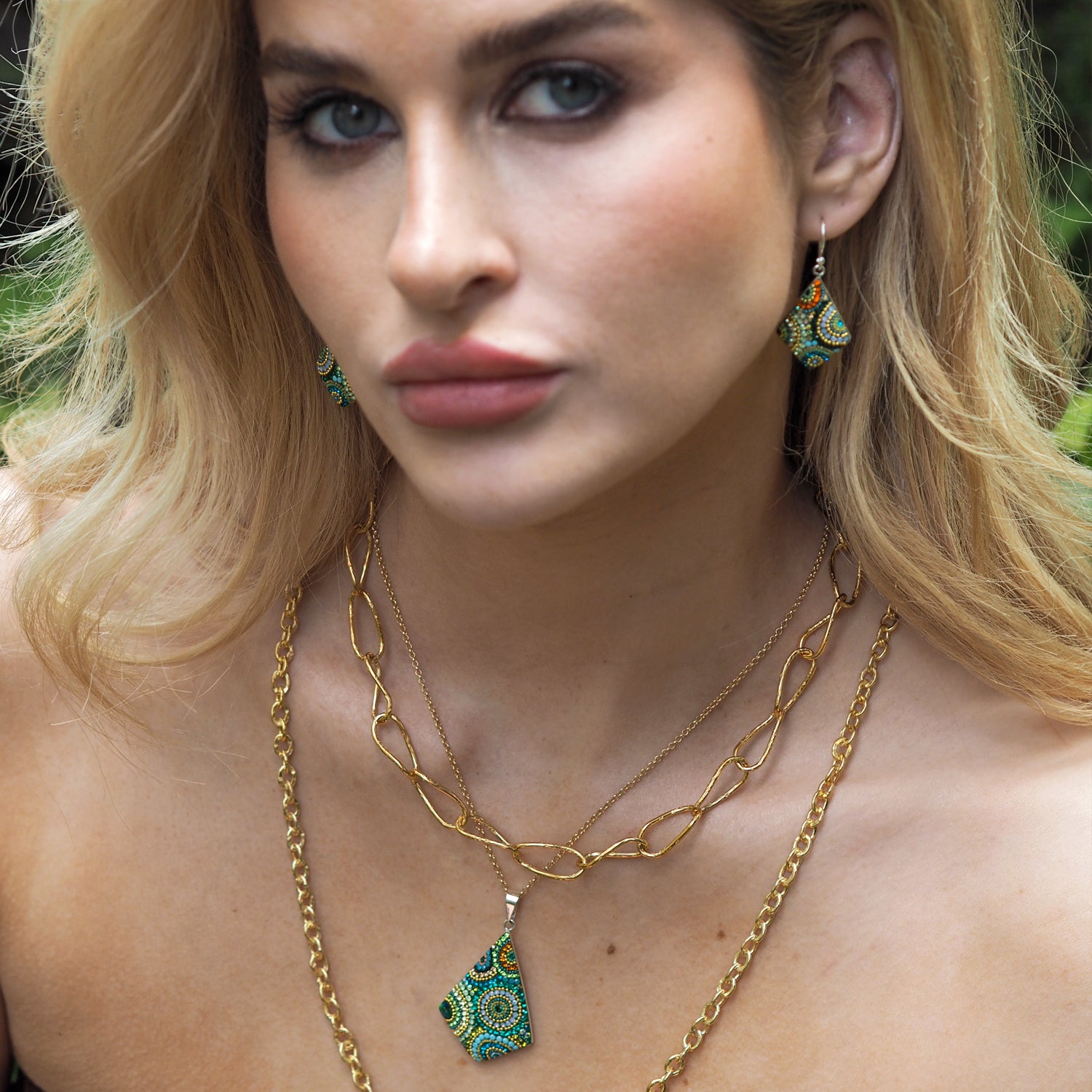 Allegra Paradise Green Drop Earrings