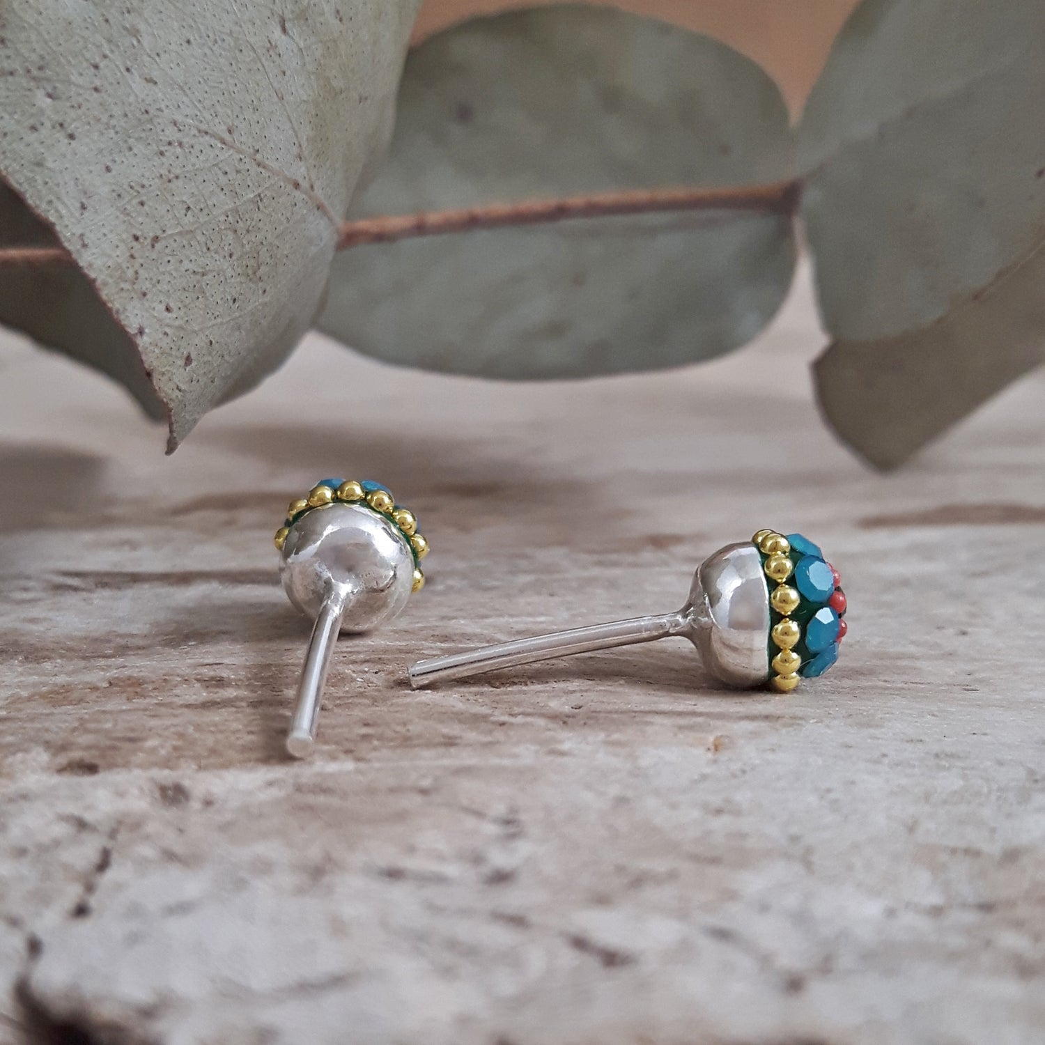 Allegra Paradise Green Tiny Stud Earrings