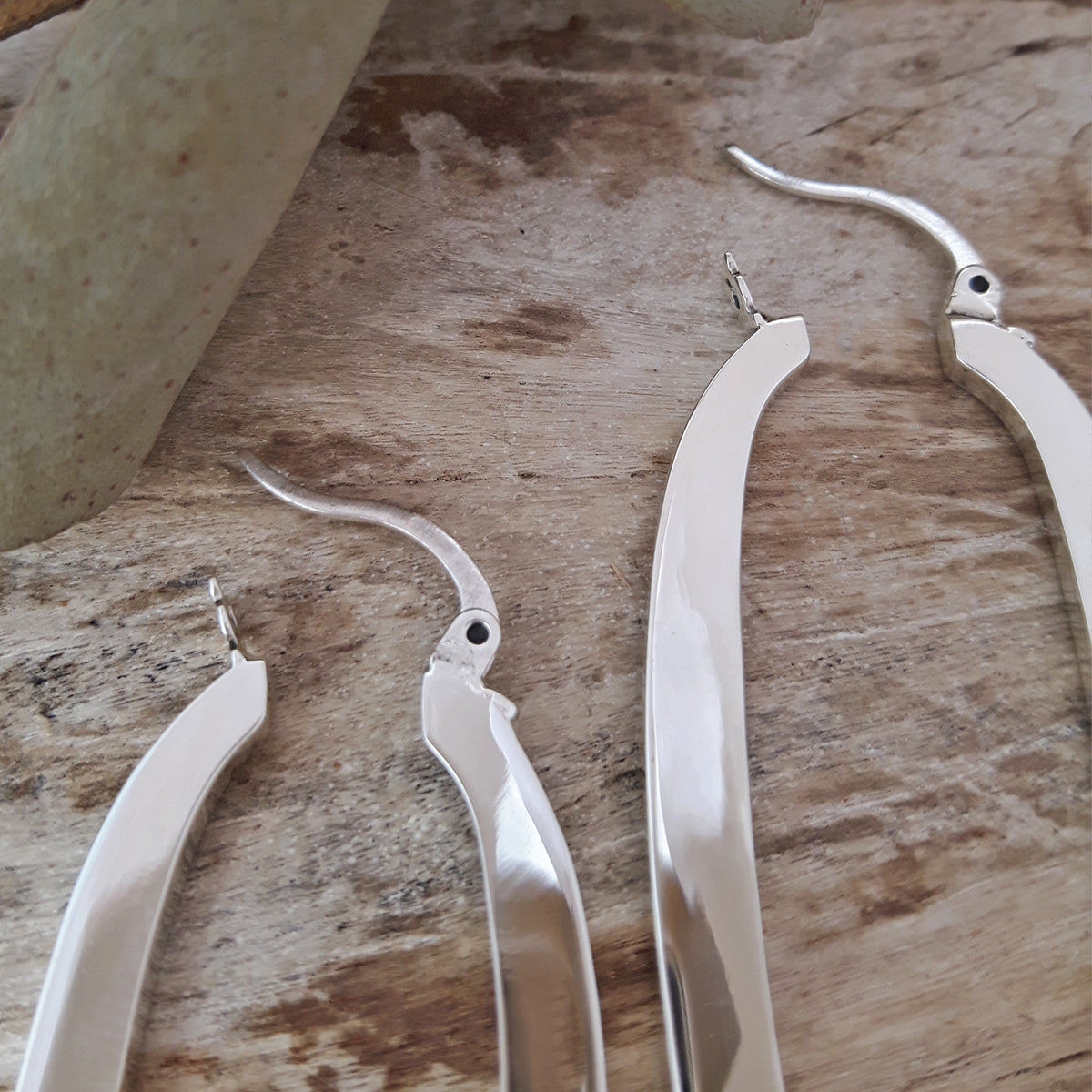 Ameli Oval Sterling Silver Hoop Earrings