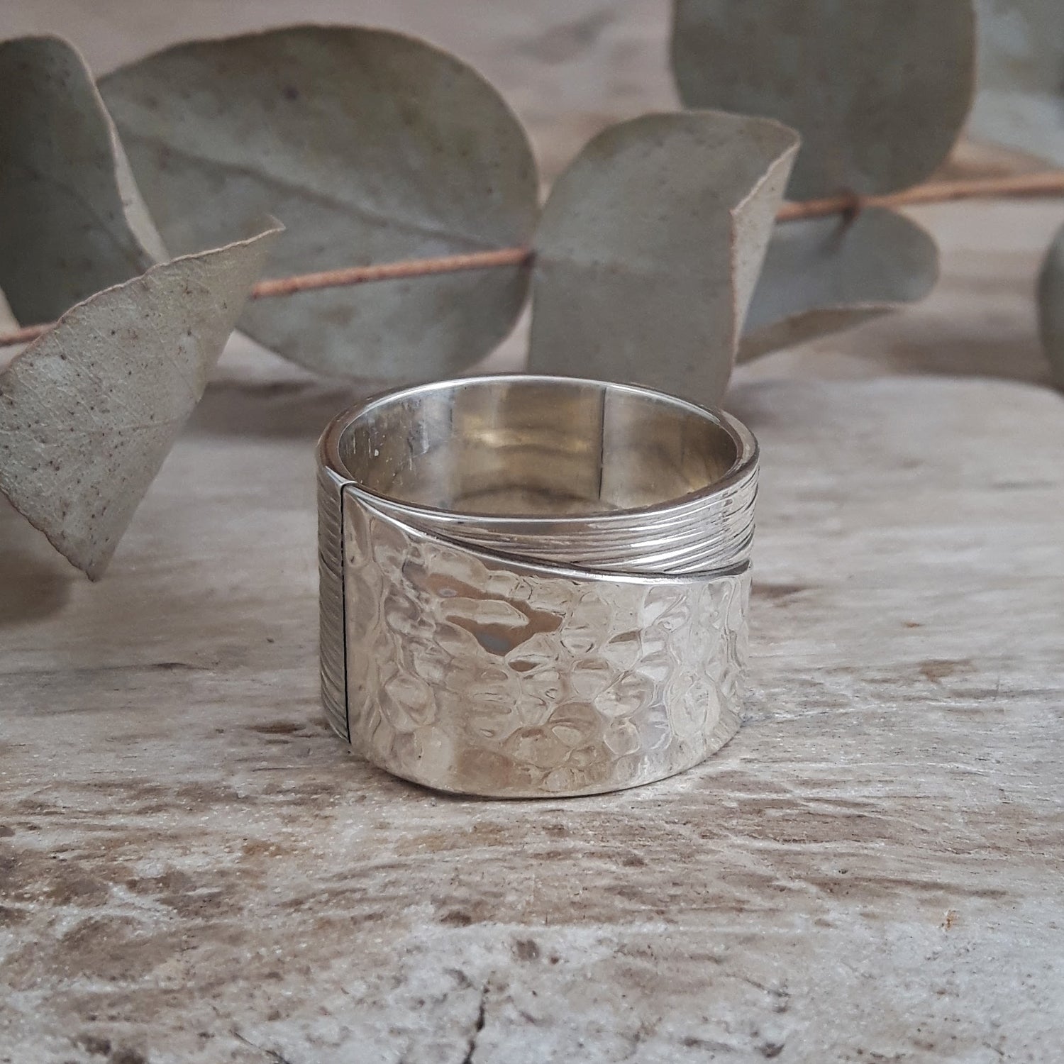 SAMPLE Arena Textured Silver Ring Size P