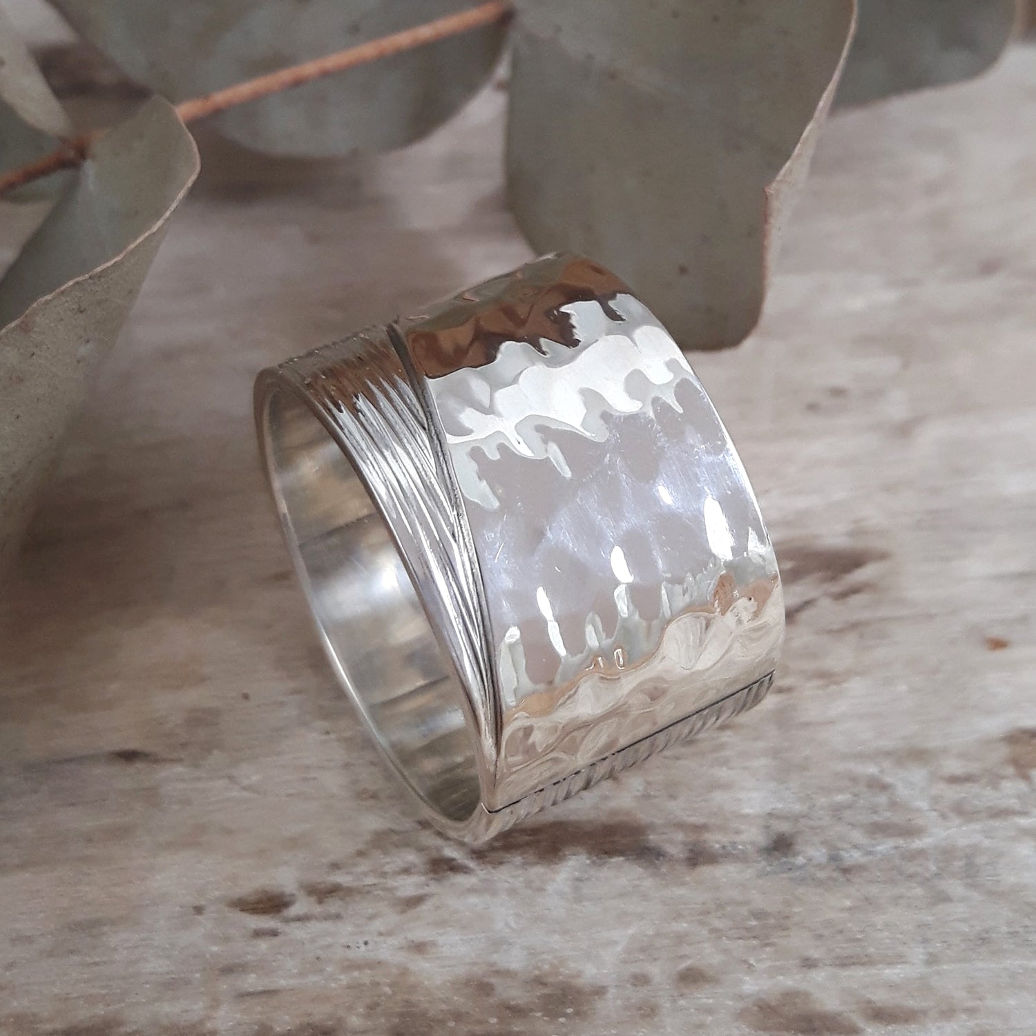 SAMPLE Arena Textured Silver Ring Size P