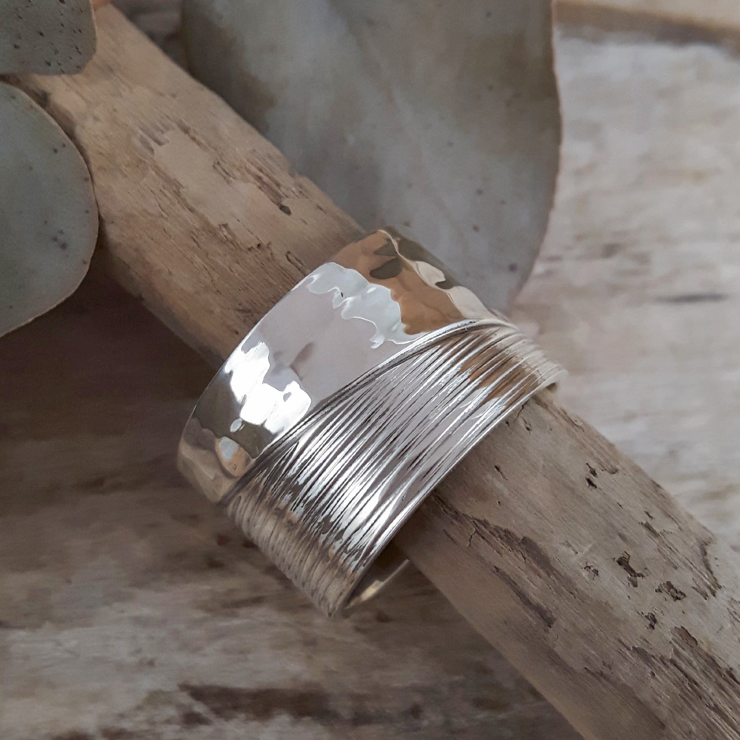 SAMPLE Arena Textured Silver Ring Size P