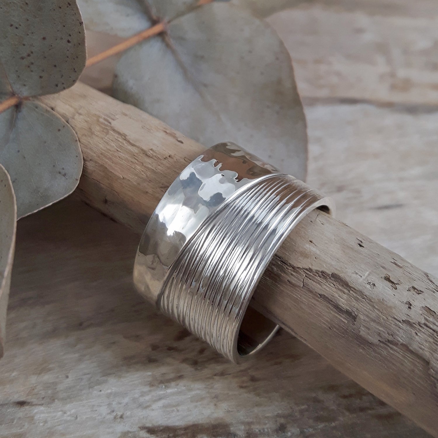 SAMPLE Arena Textured Silver Ring Size P