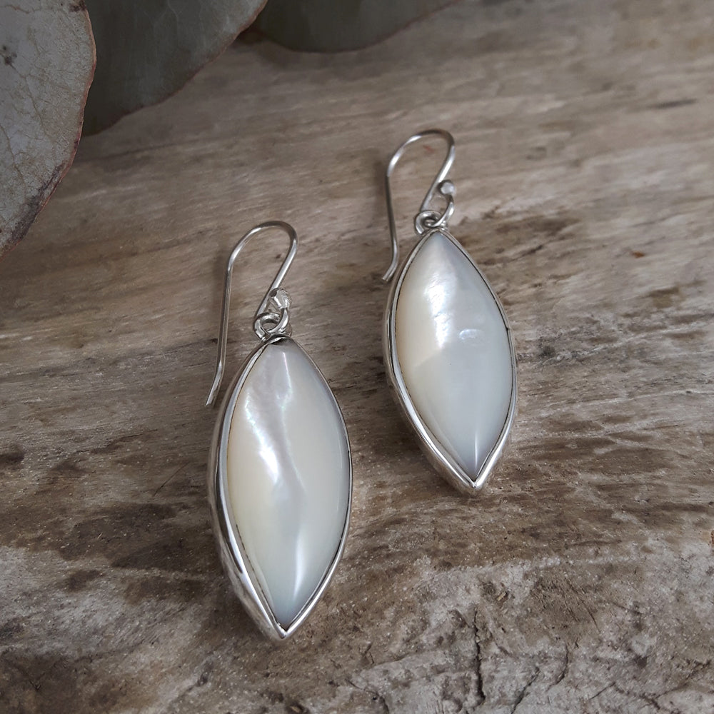 Audrey Marquise Mother Of Pearl Earrings