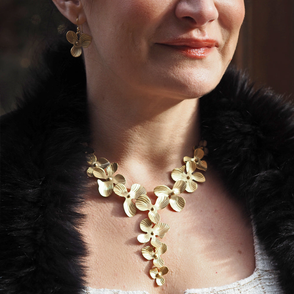 Viola Gold Small Drop Earrings