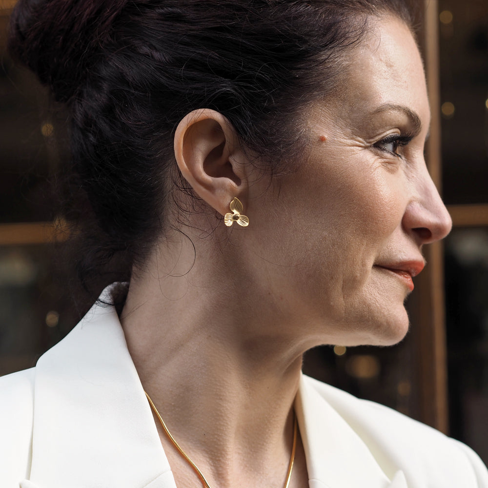 Viola Gold Small Stud Earrings