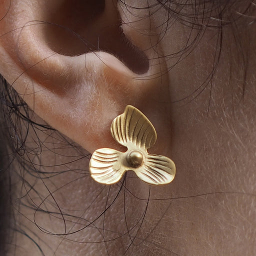 Viola Gold Small Stud Earrings