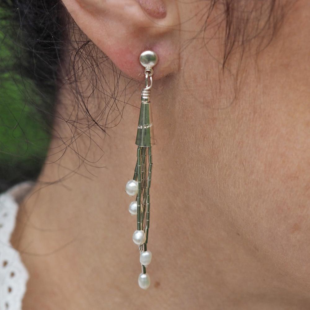 Evelyn White Pearl Earrings