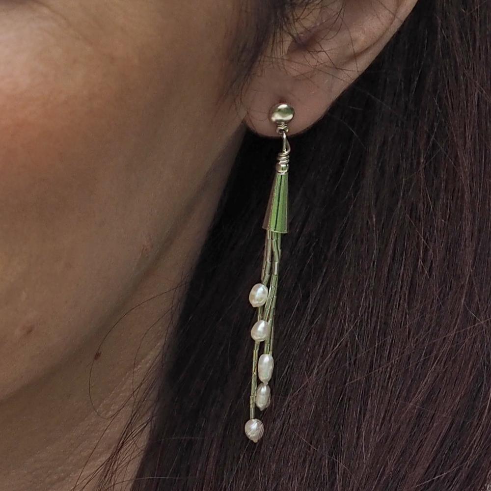 Evelyn White Pearl Earrings