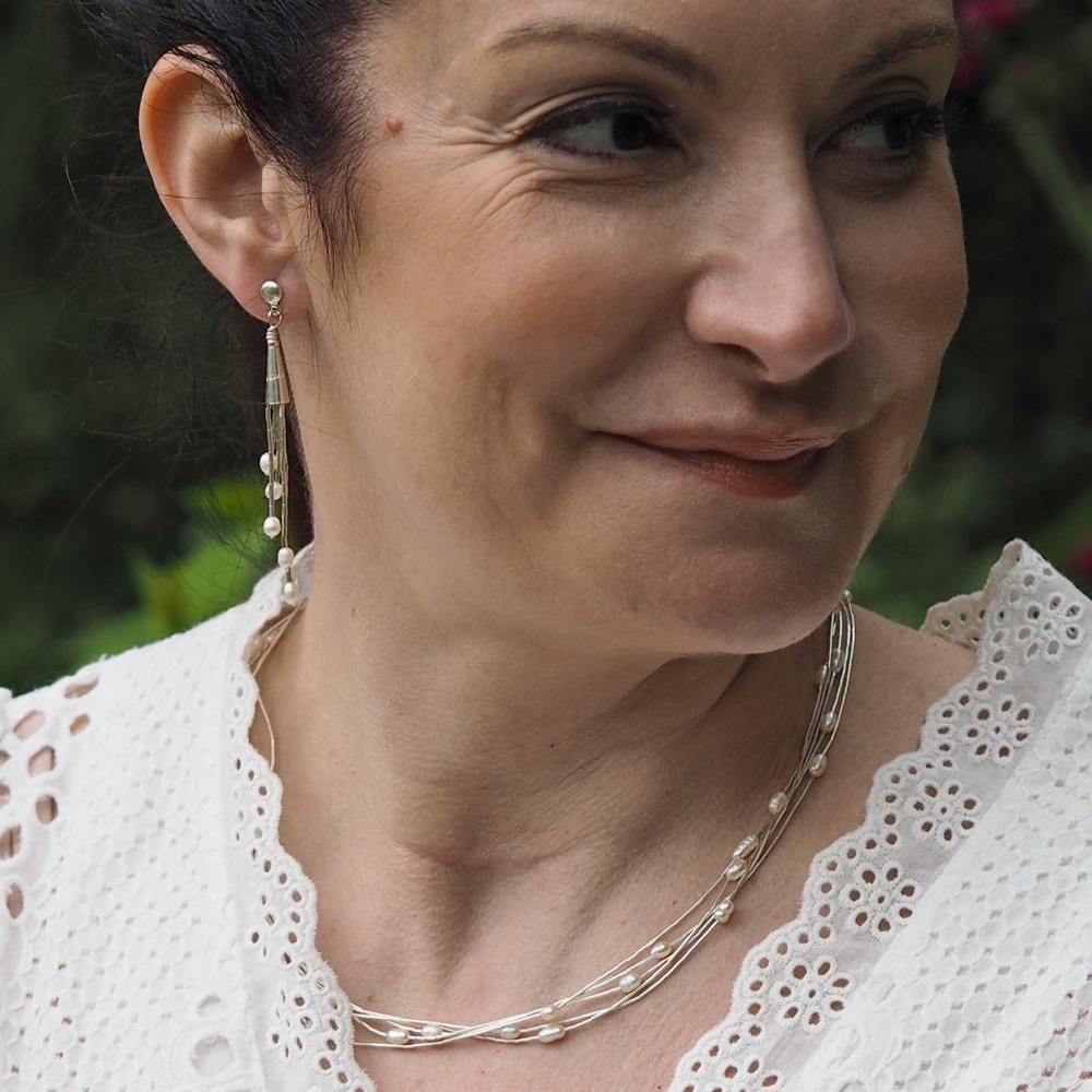 Evelyn 5 White Pearl Necklace