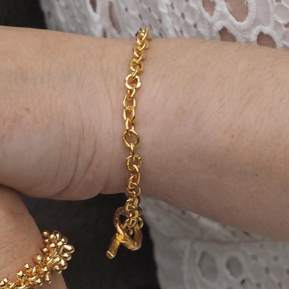 Foresta Chain T-Bar Gold Bracelet