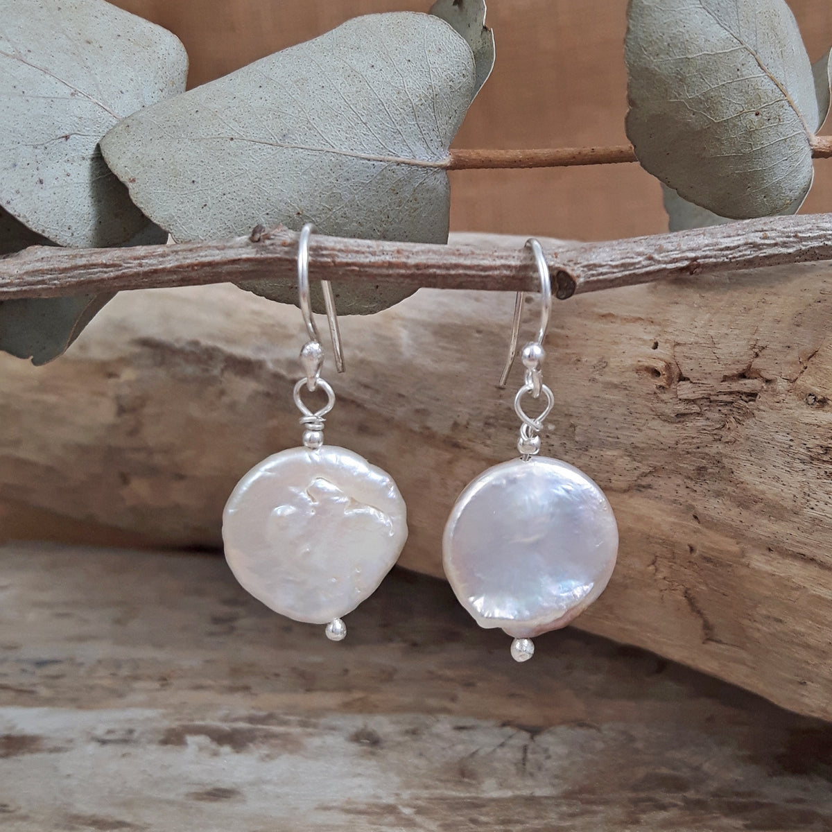 Baroque Pearl Coin Drop Earrings