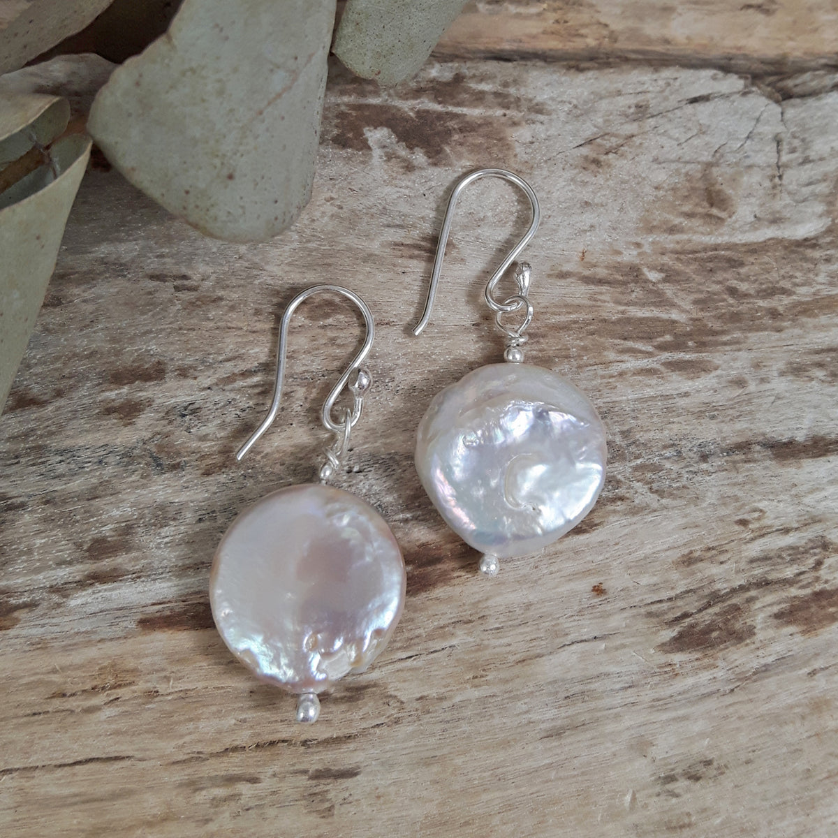 Baroque Pearl Coin Drop Earrings
